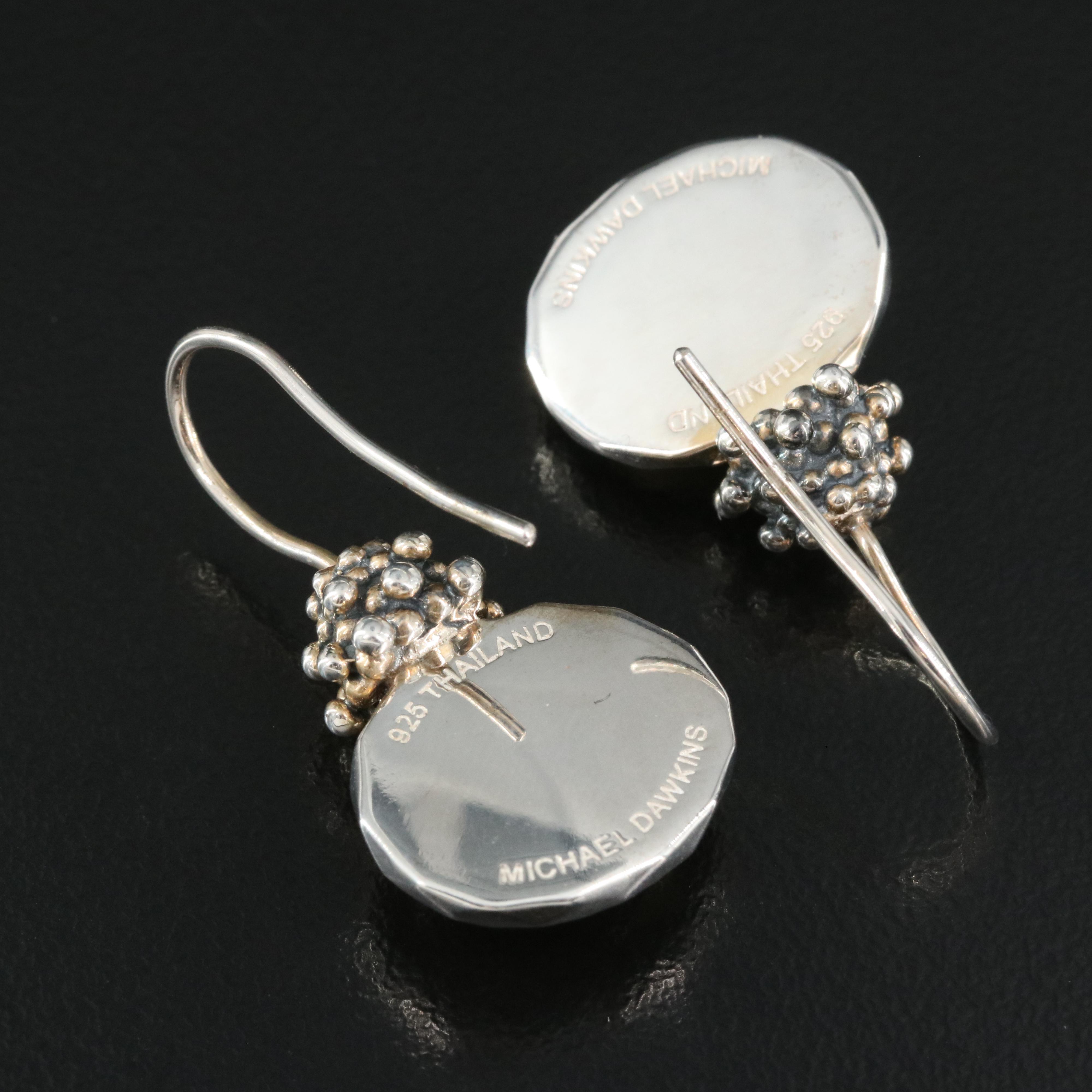 Michael Dawkins Sterling Quartz and Mother-of-Pearl Doublet Earrings