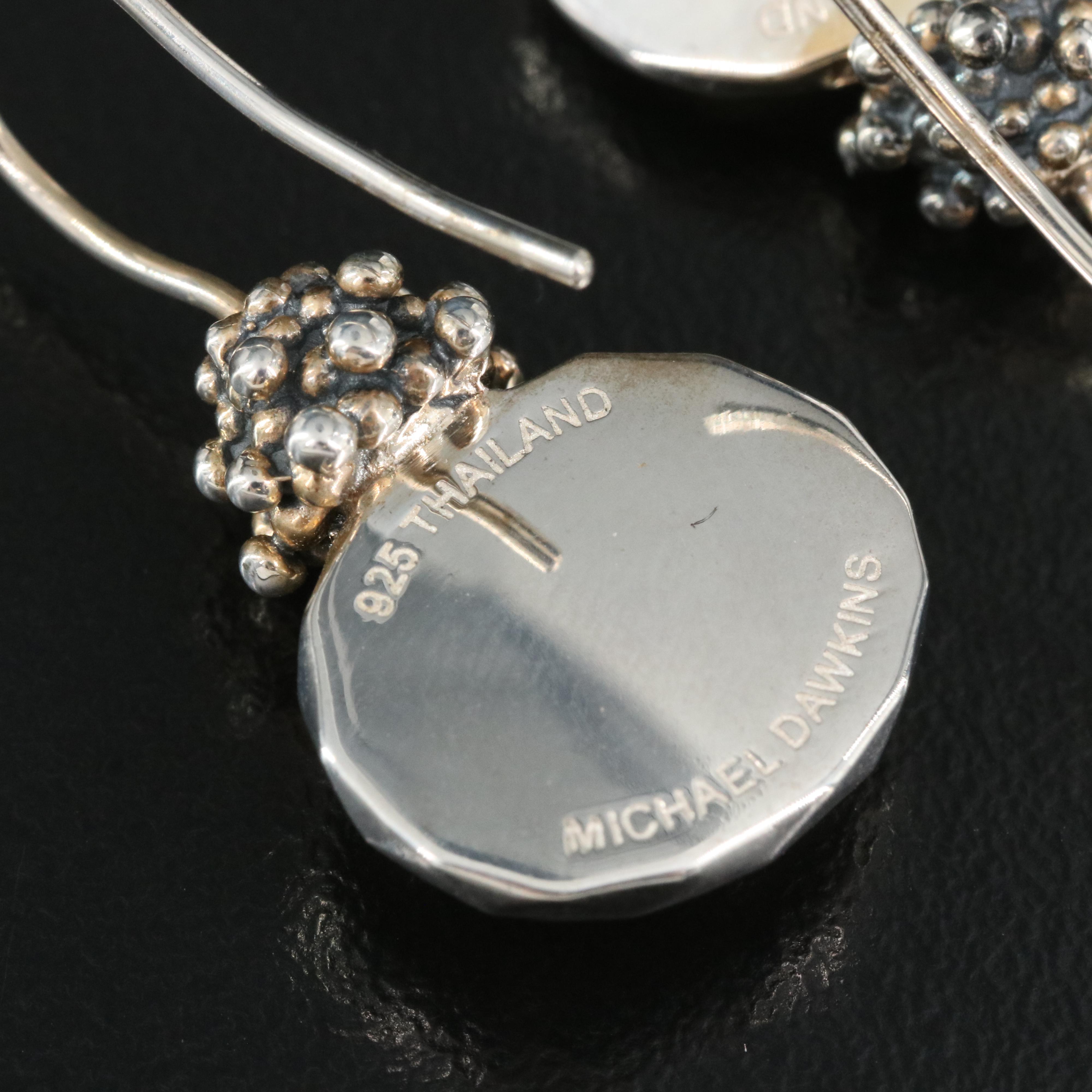 Michael Dawkins Sterling Quartz and Mother-of-Pearl Doublet Earrings