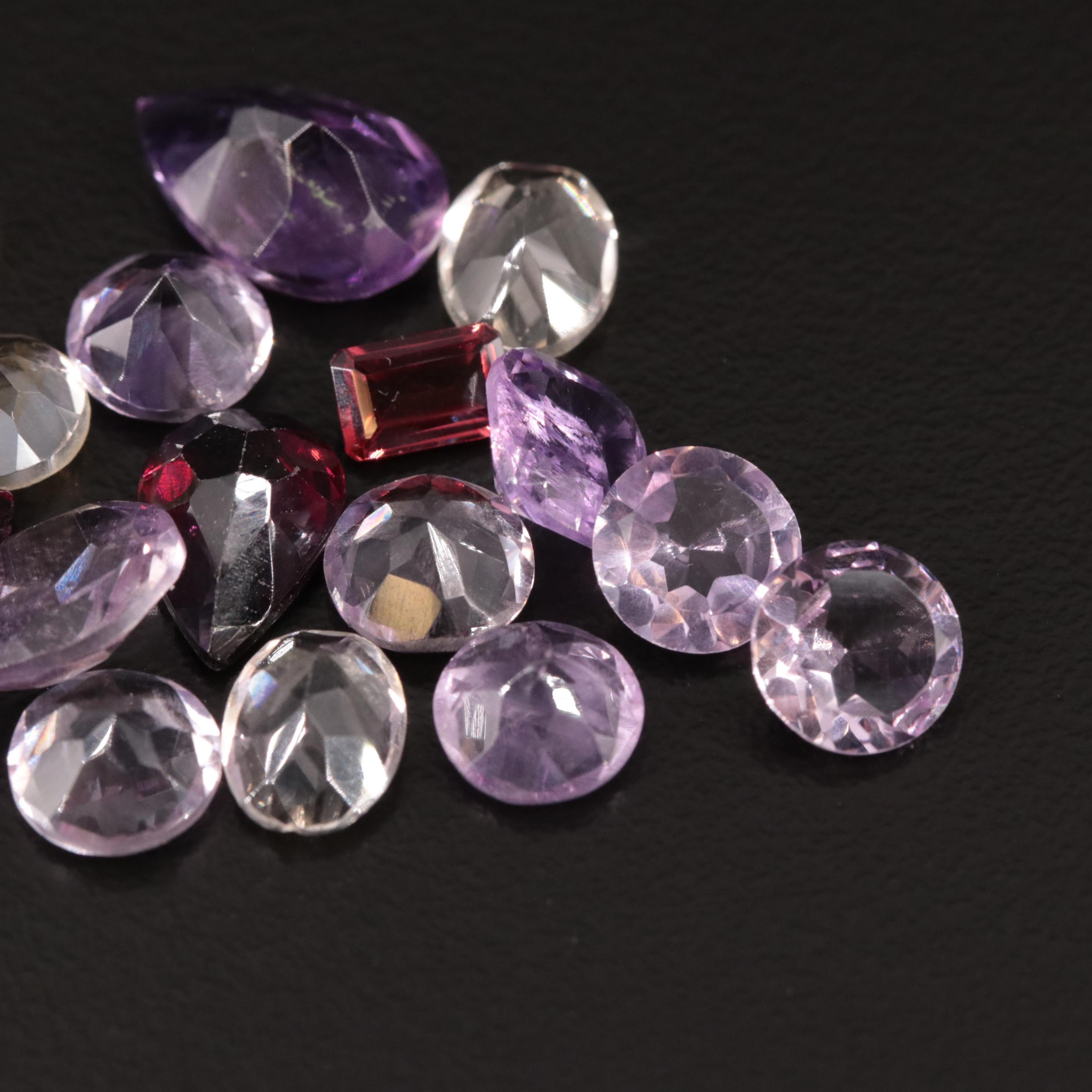 Loose 20.75 CTW Amethyst, Citrine, and Garnet Lot