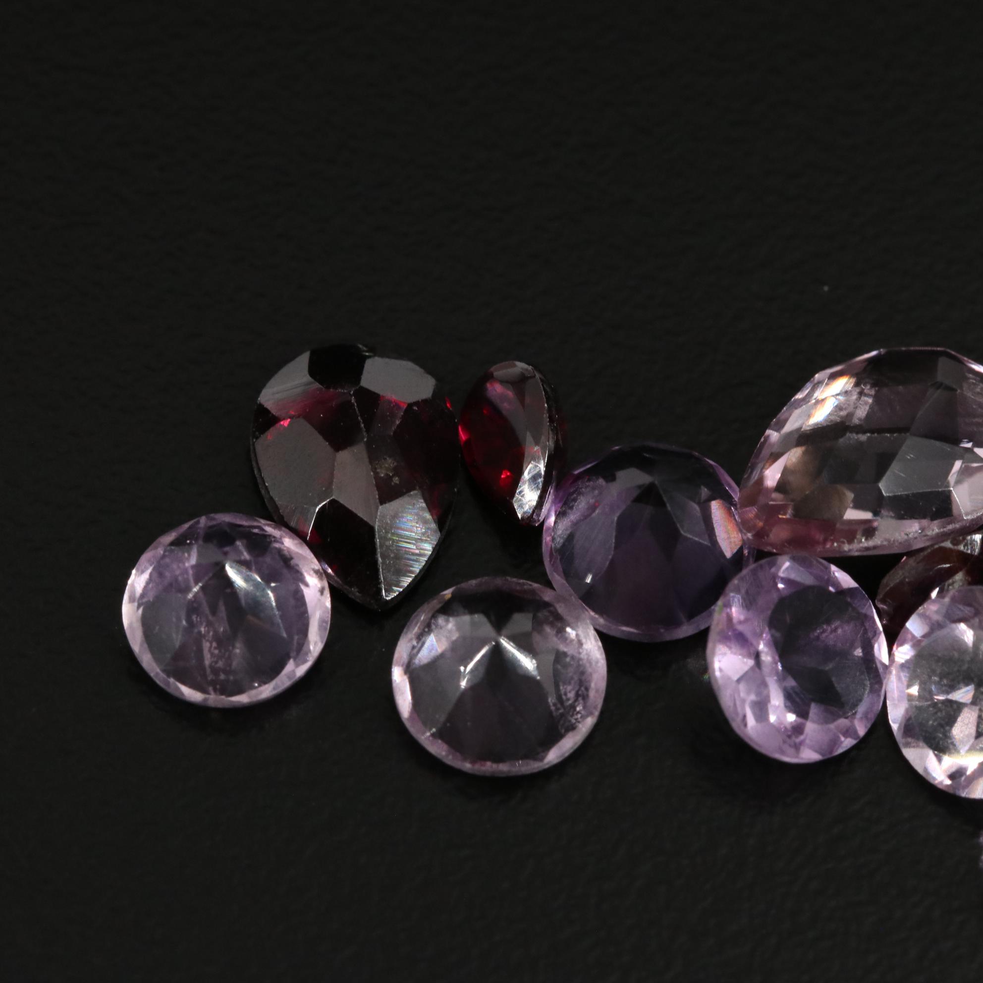 Loose 17.42 CTW Amethyst, Citrine, and Garnet Lot