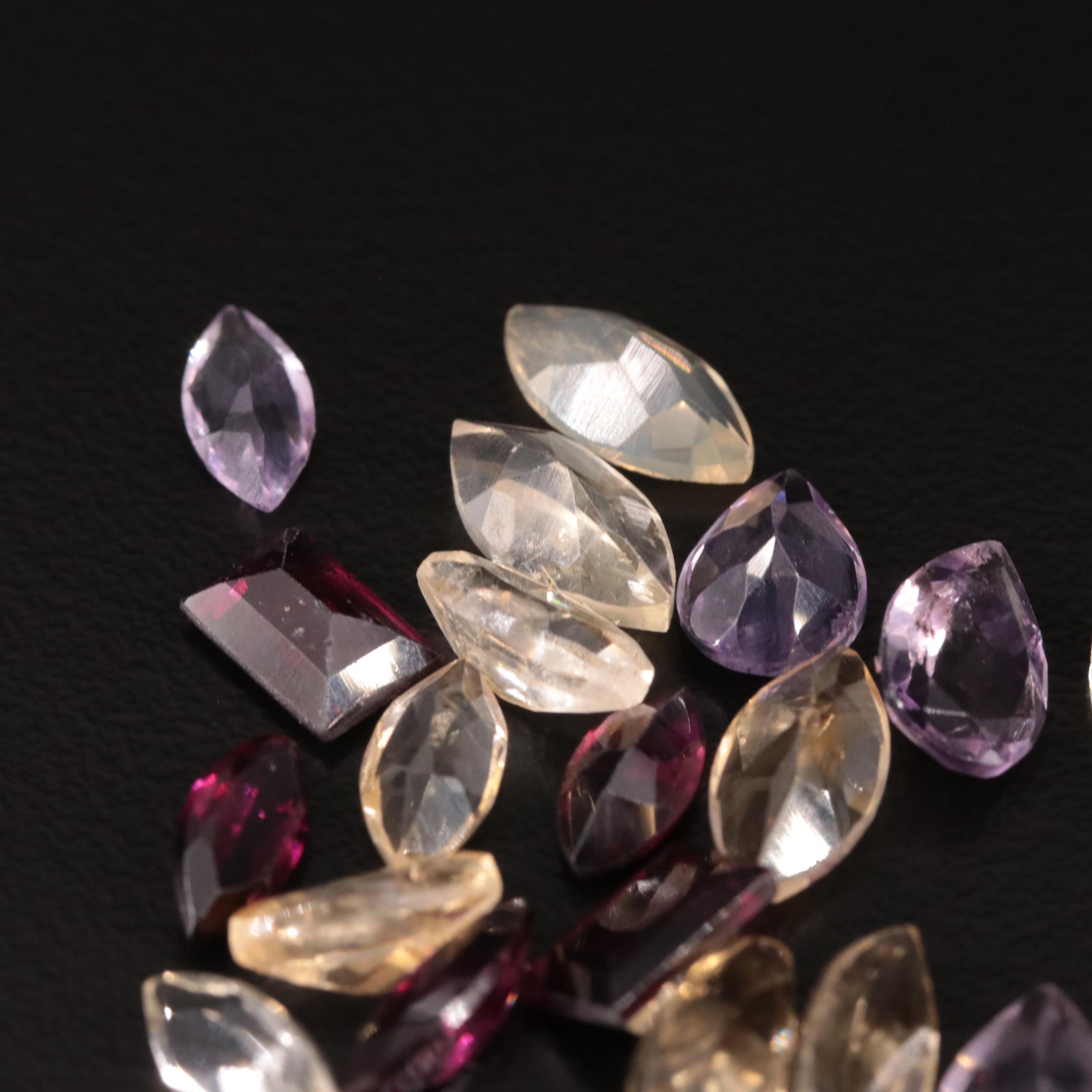 Loose 18.20 CTW Amethyst, Citrine, and Garnet Lot