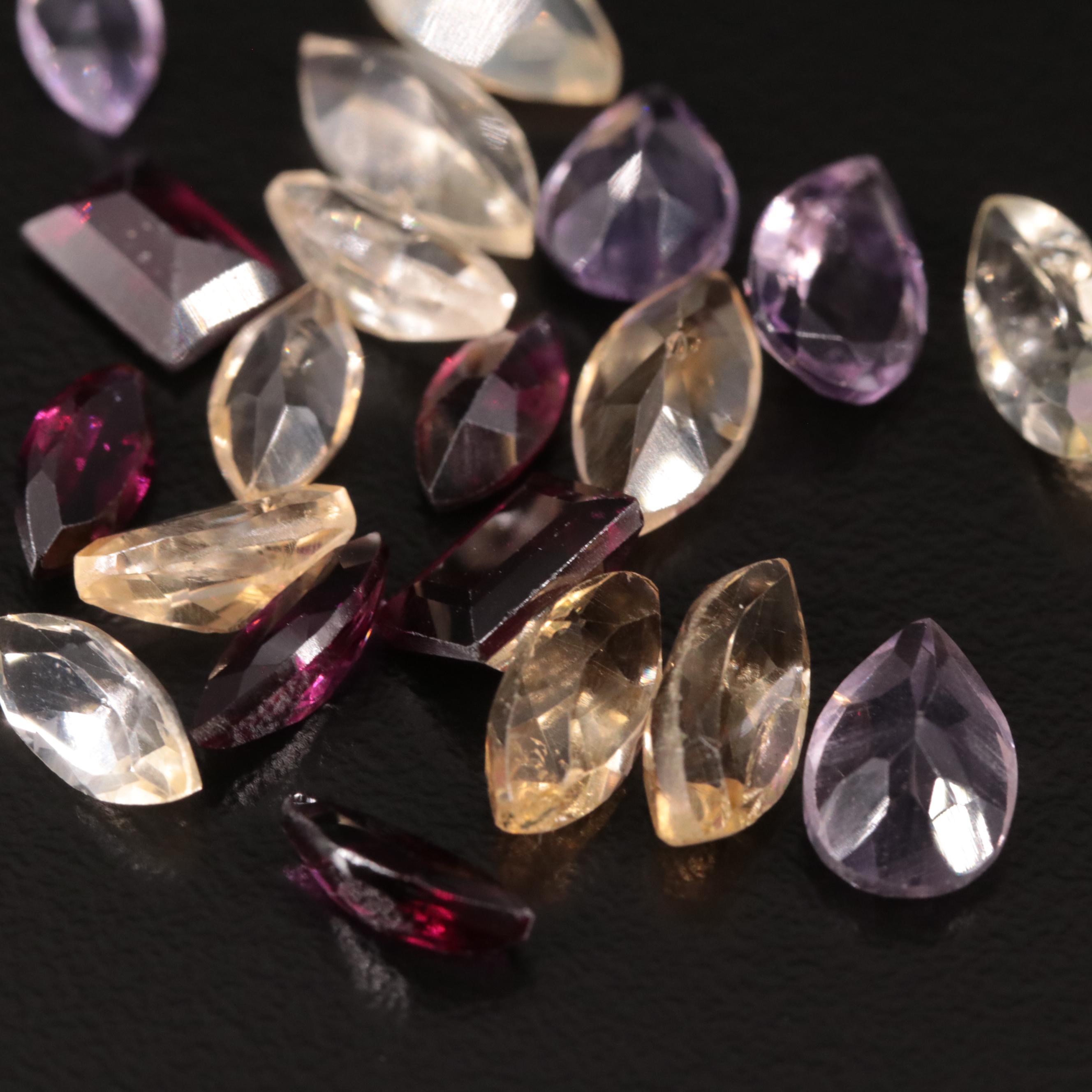 Loose 18.20 CTW Amethyst, Citrine, and Garnet Lot