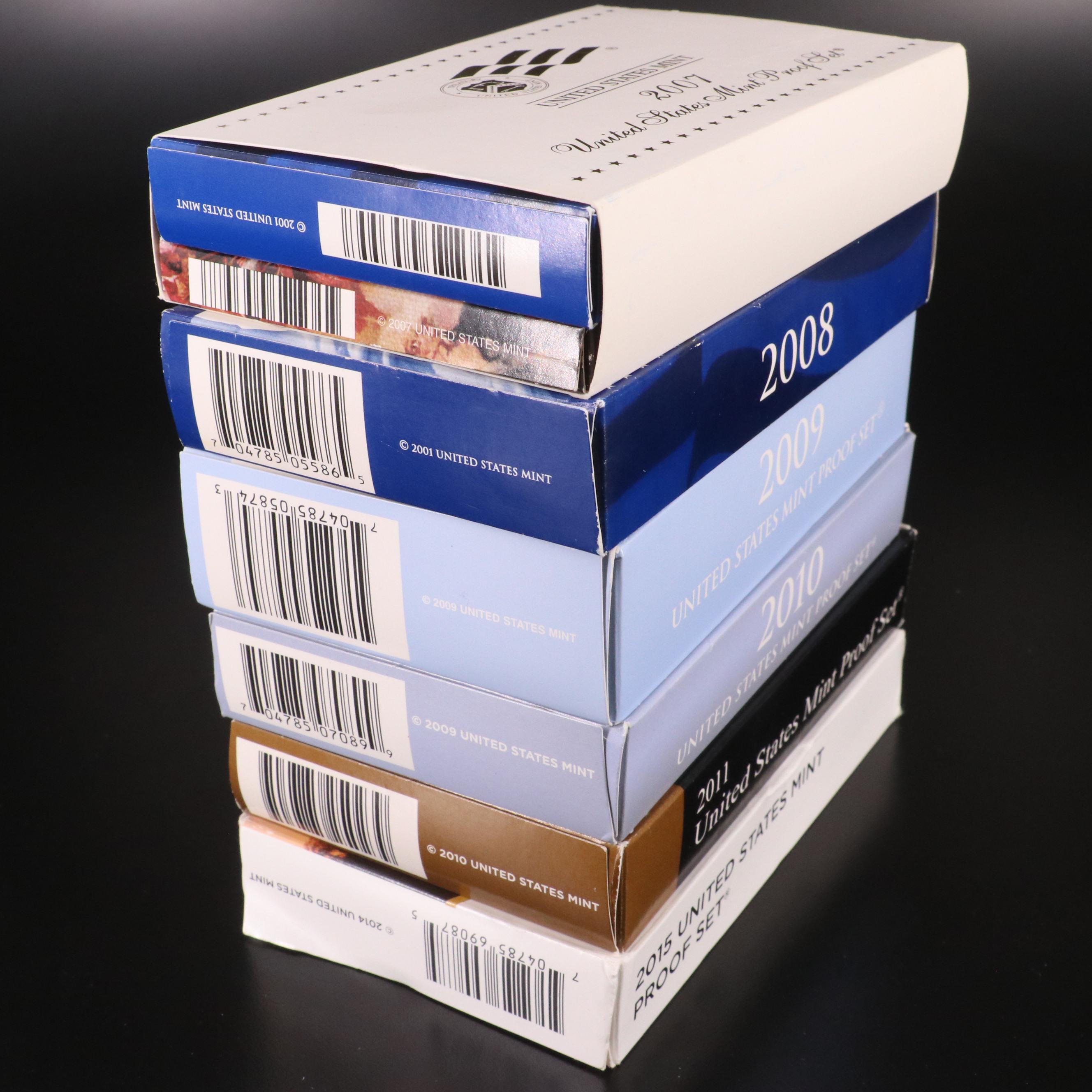 Collection of Six Different United States Proof Sets