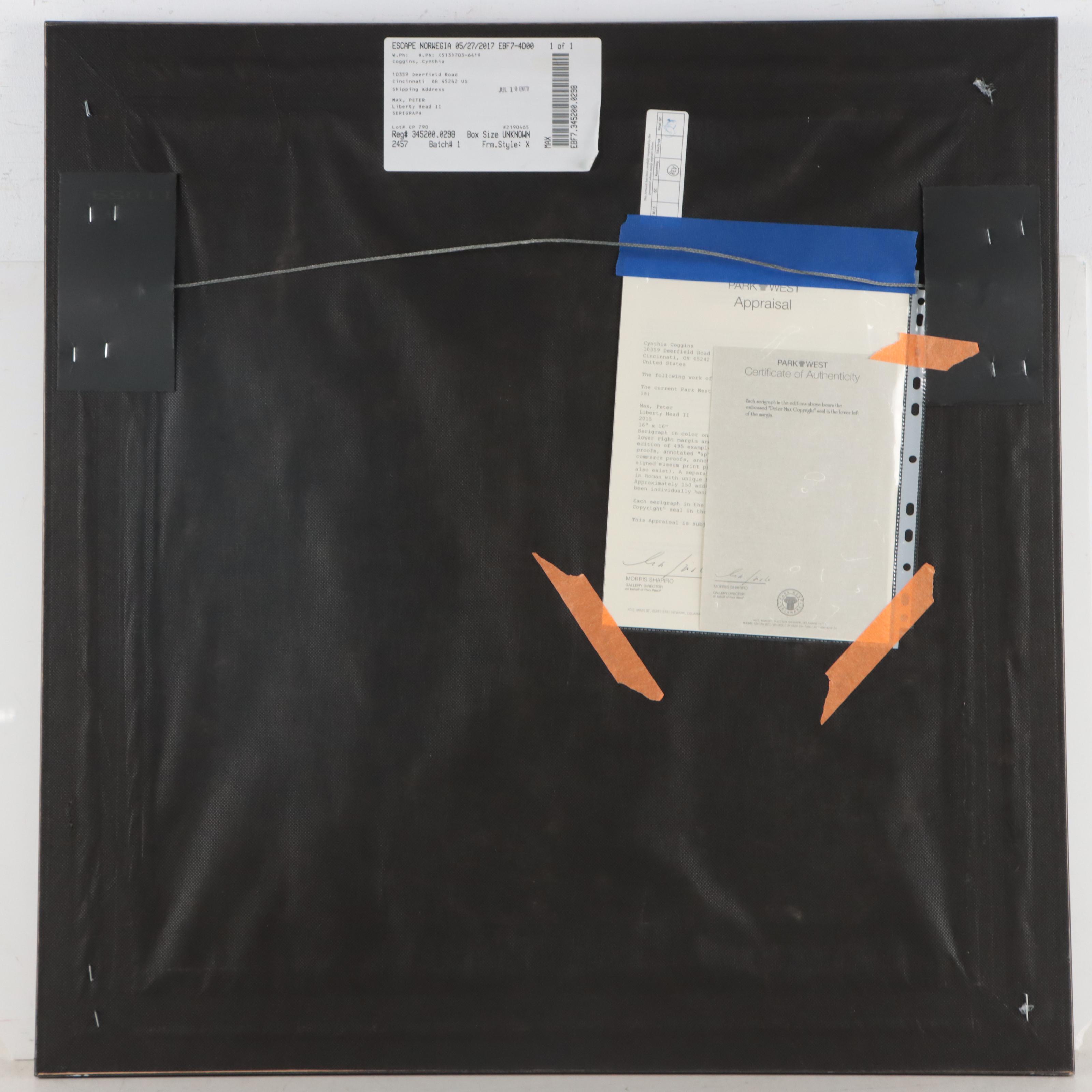 Peter Max Serigraph "Liberty Head II," 2015