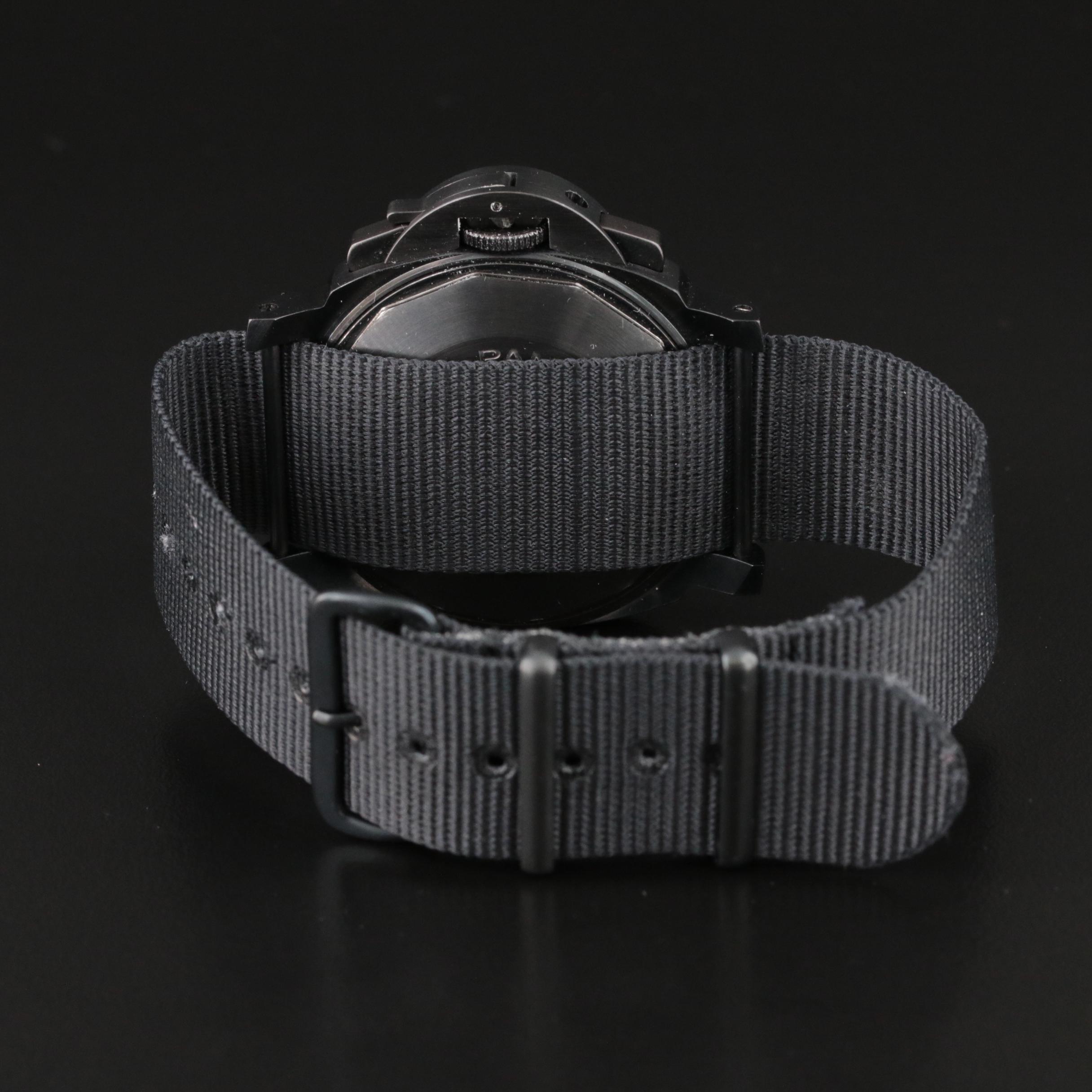 Panerai Luminor Chronograph 40mm PVD Steel Stem Wind Watch