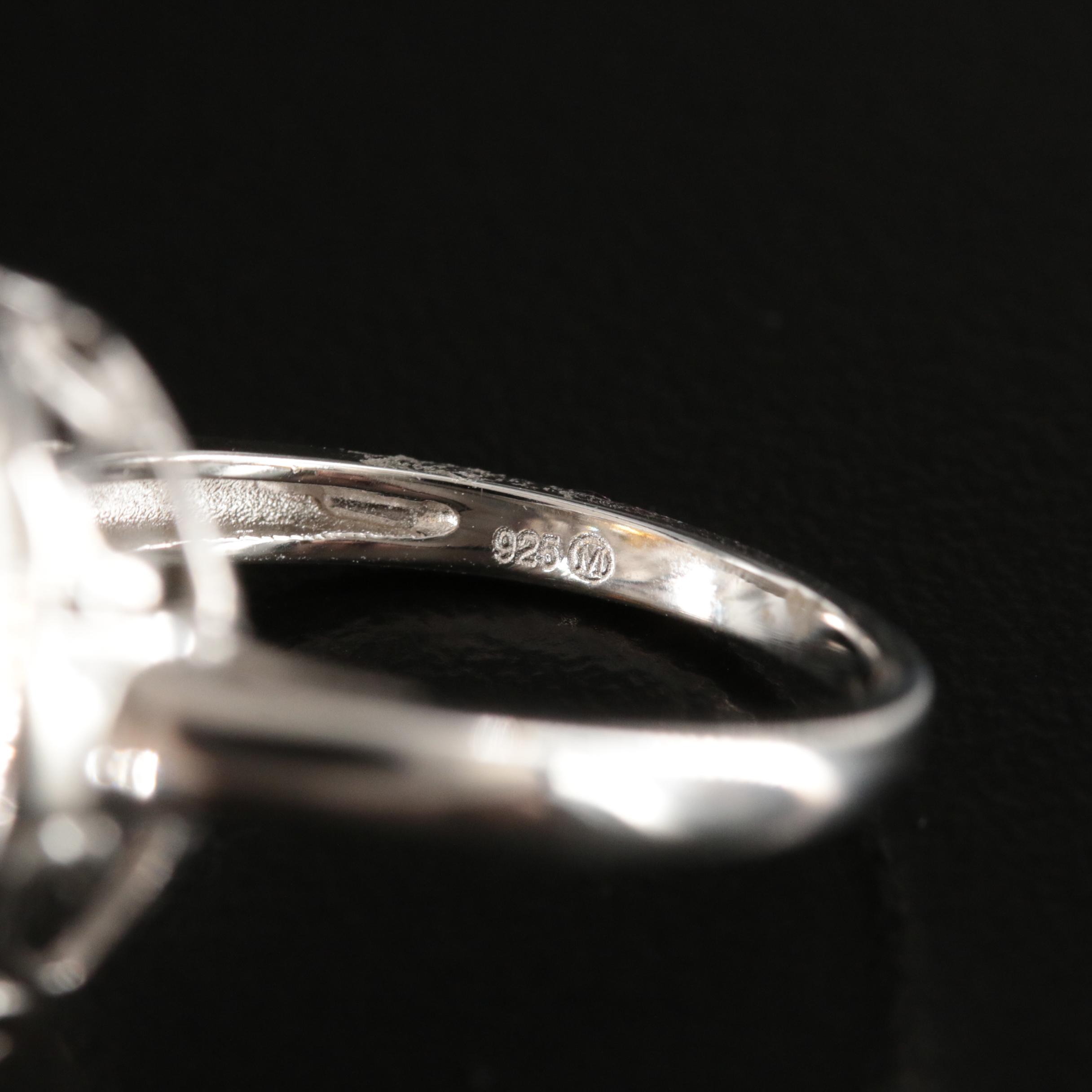 Sterling Citrine and White Sapphire Ring