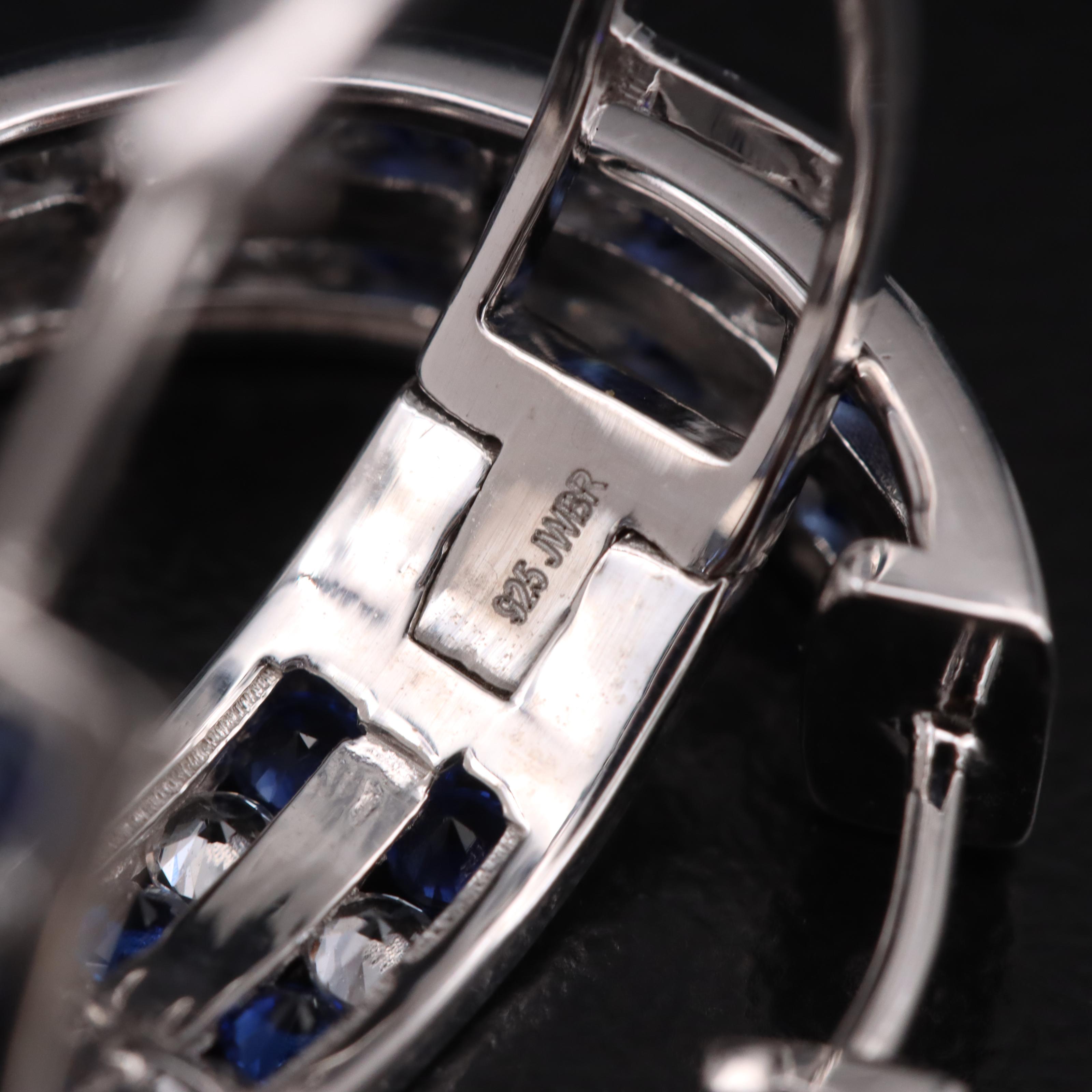 Sterling Sapphire Hoop Earrings