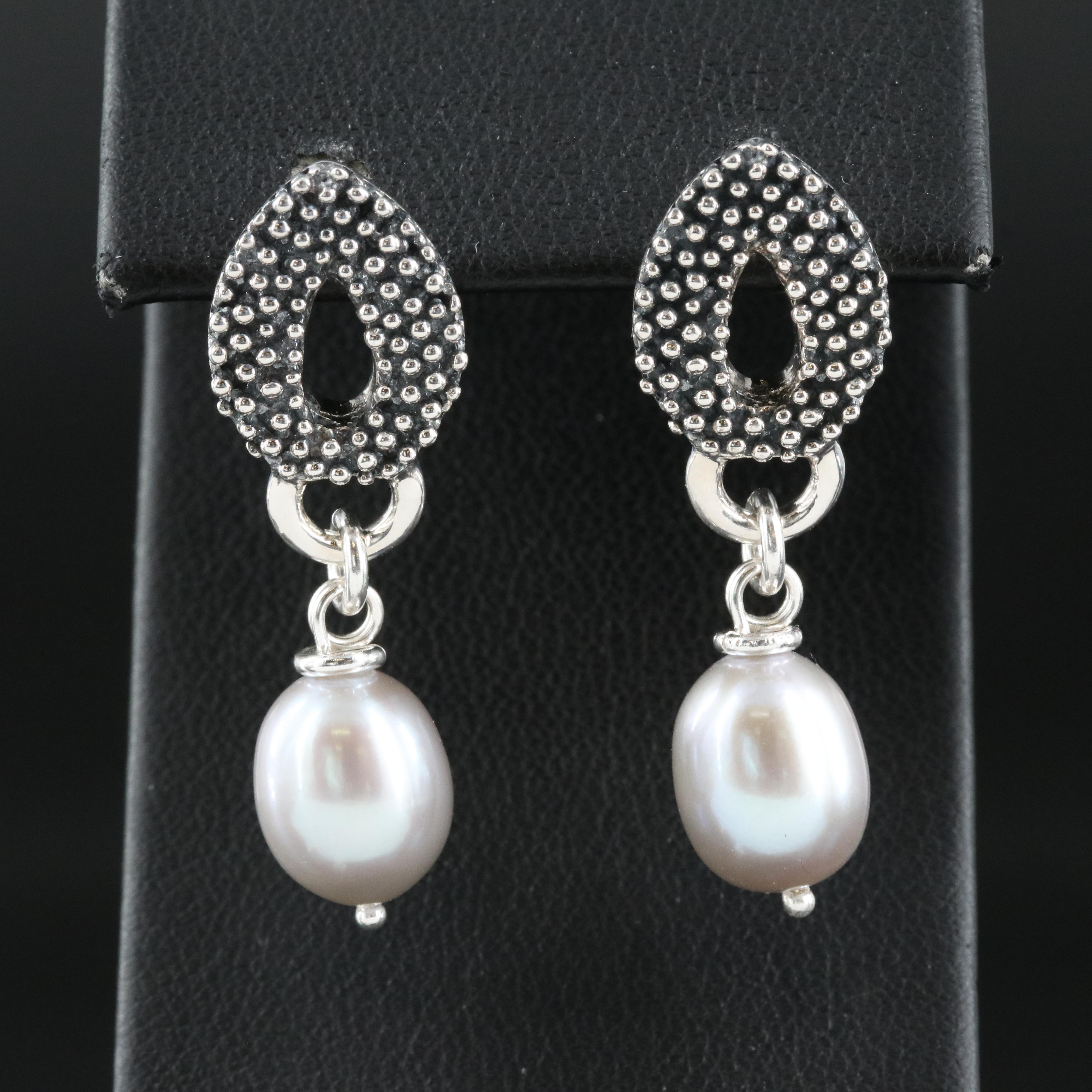 Michael Dawkins Sterling Pearl Earrings with 14K Accents