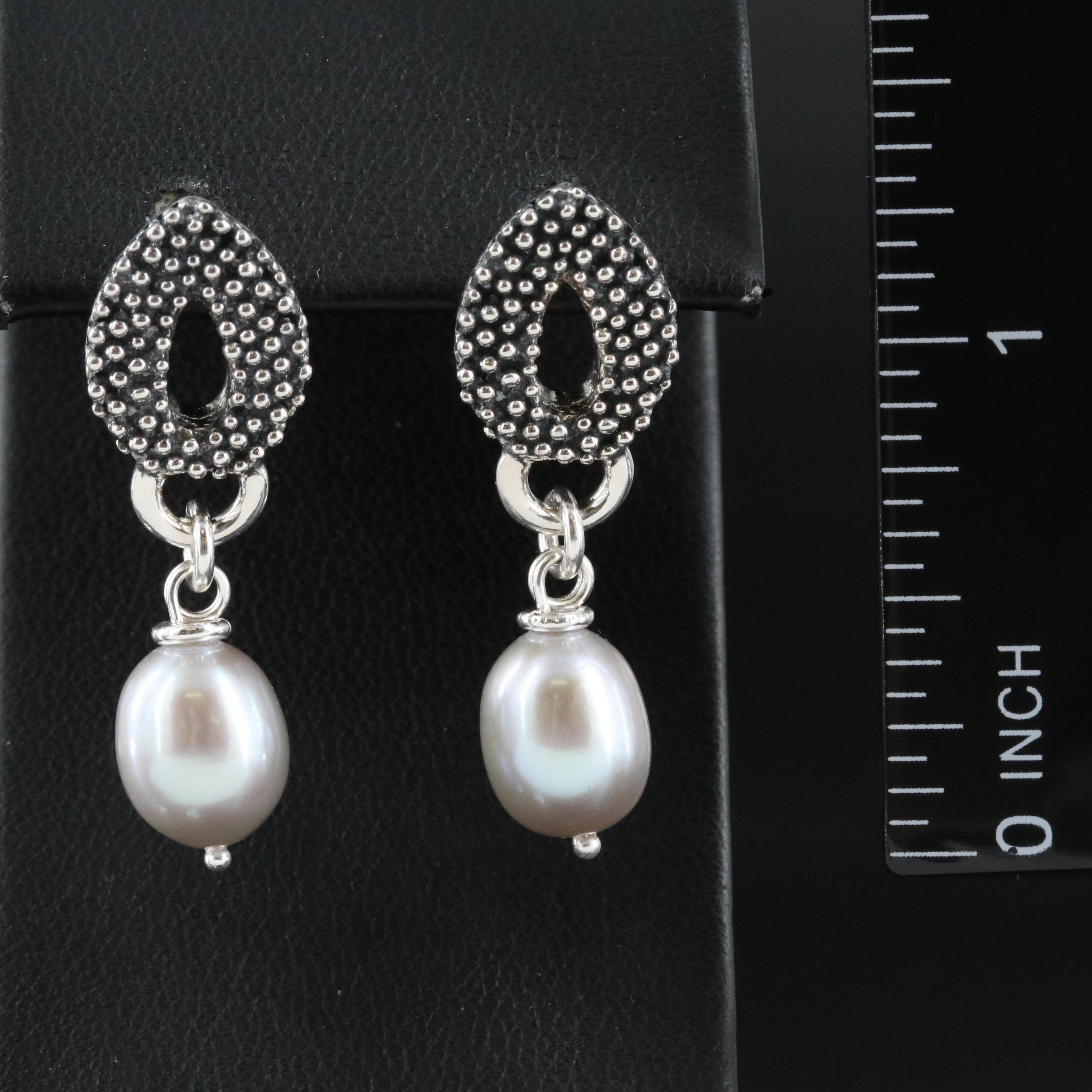 Michael Dawkins Sterling Pearl Earrings with 14K Accents