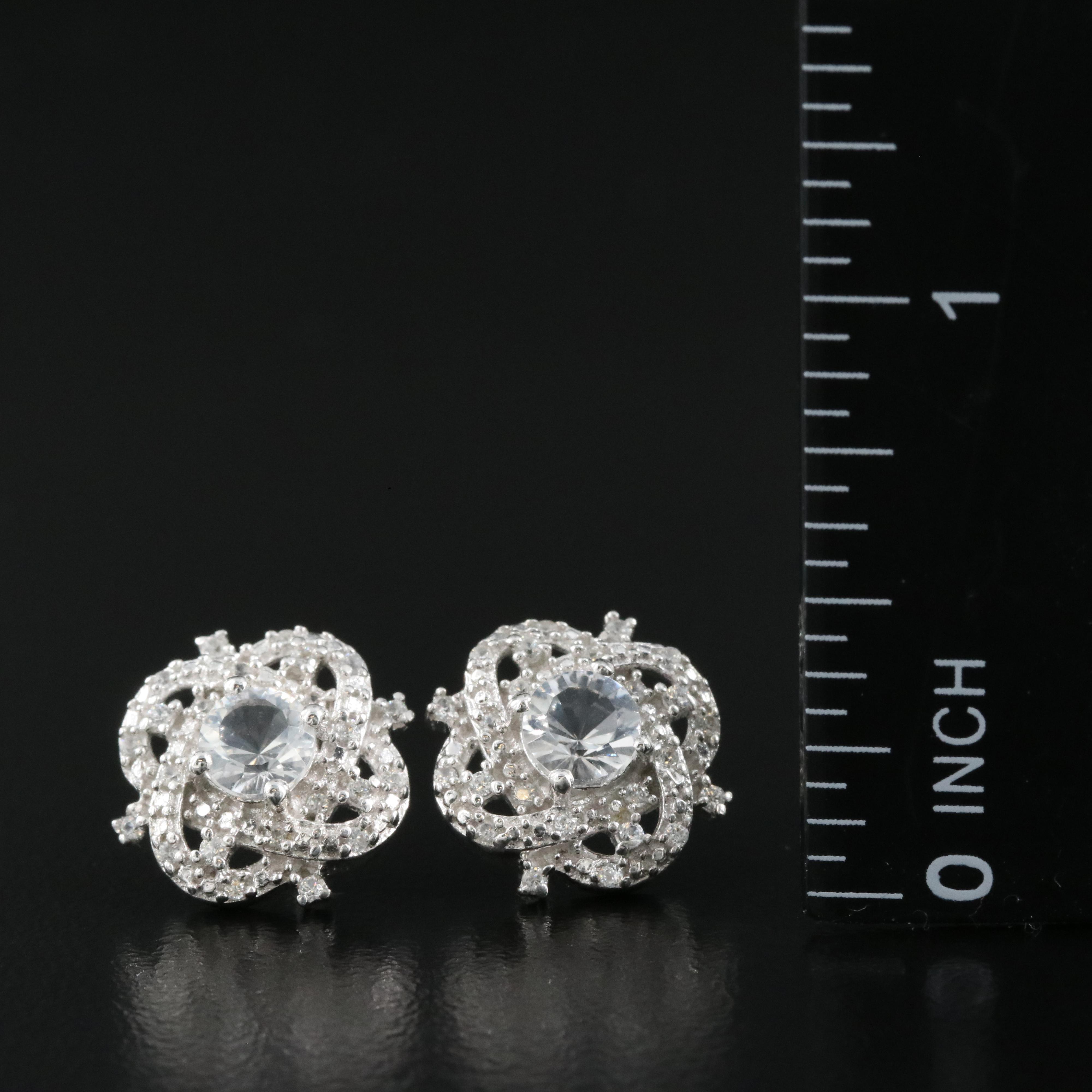 Sterling Petalite and Zircon Earrings