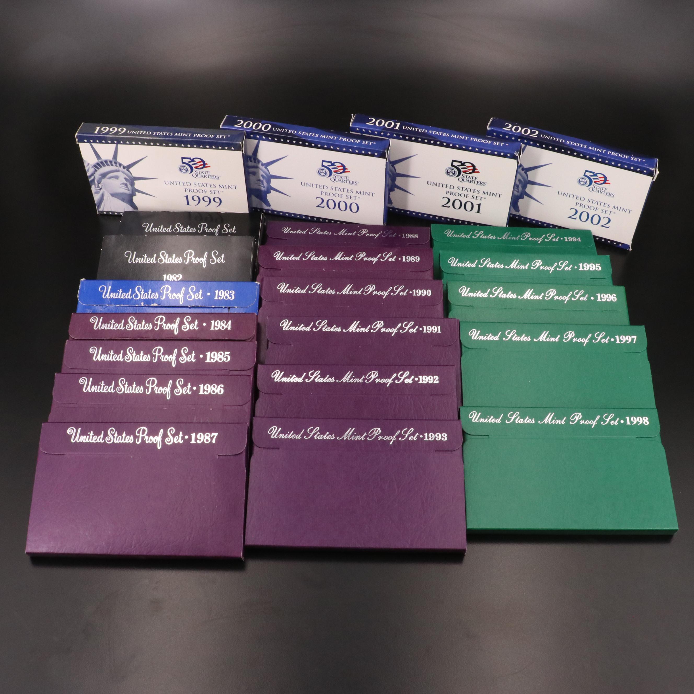 Twenty-Two Different U.S. Mint Proof Sets, 1981–2002