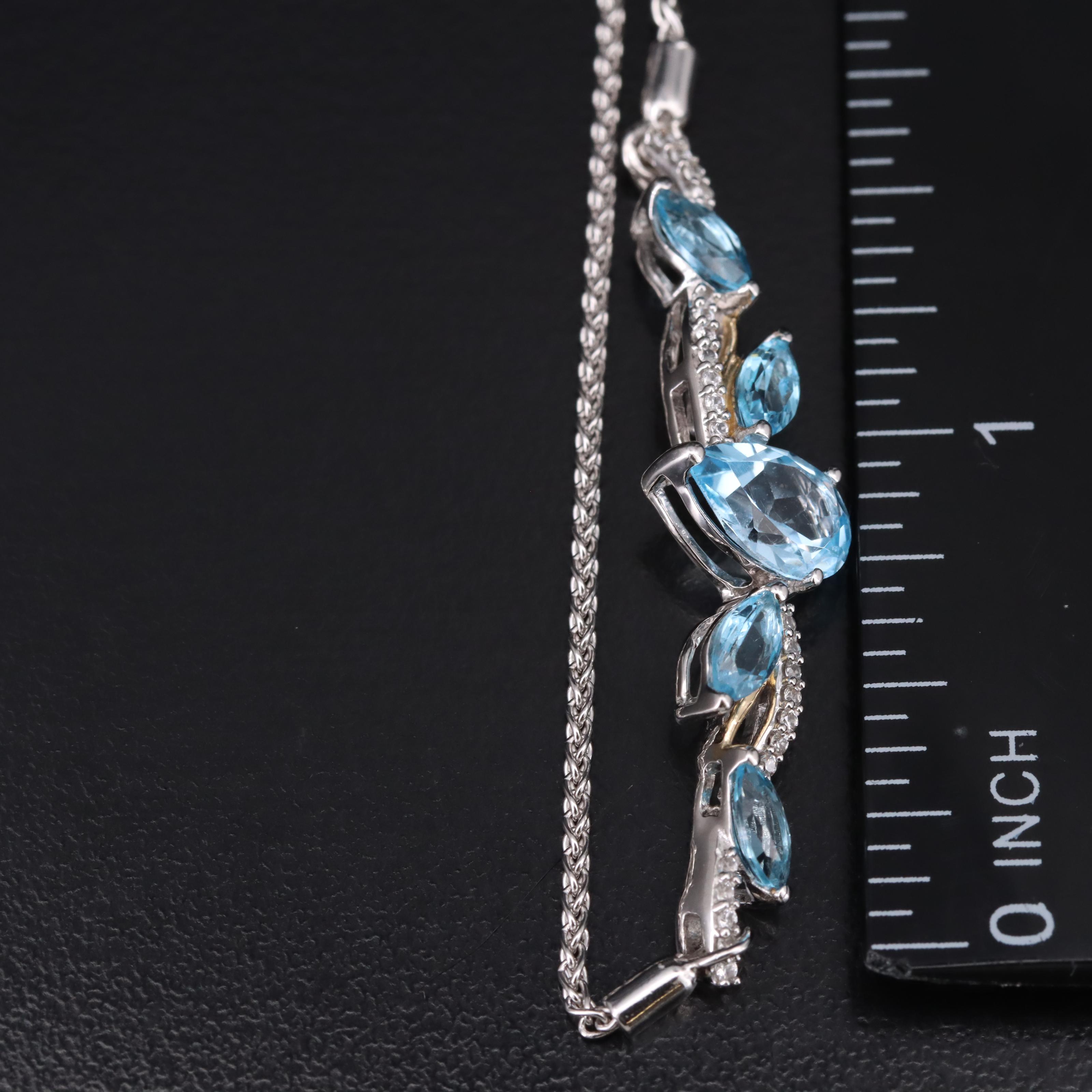 Sterling Swiss Blue Topaz Bolo Bracelet