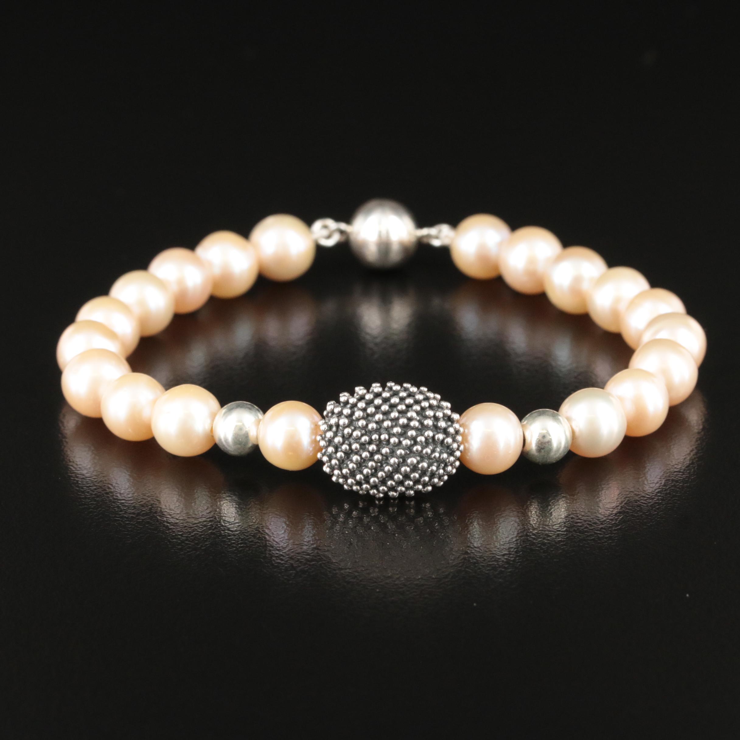 Michael Dawkins Sterling Pearl Bracelet