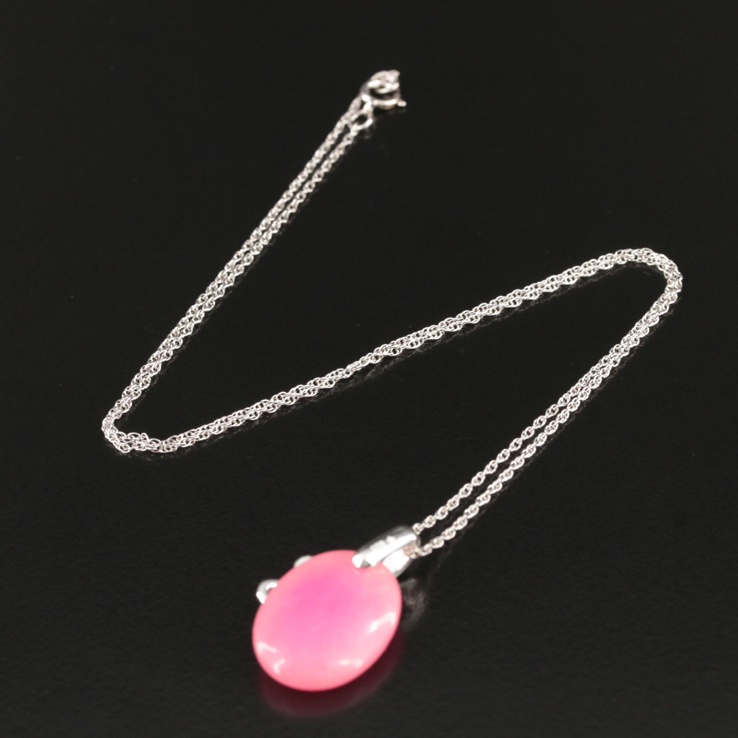 Sterling Quartz Cross Pendant Necklace