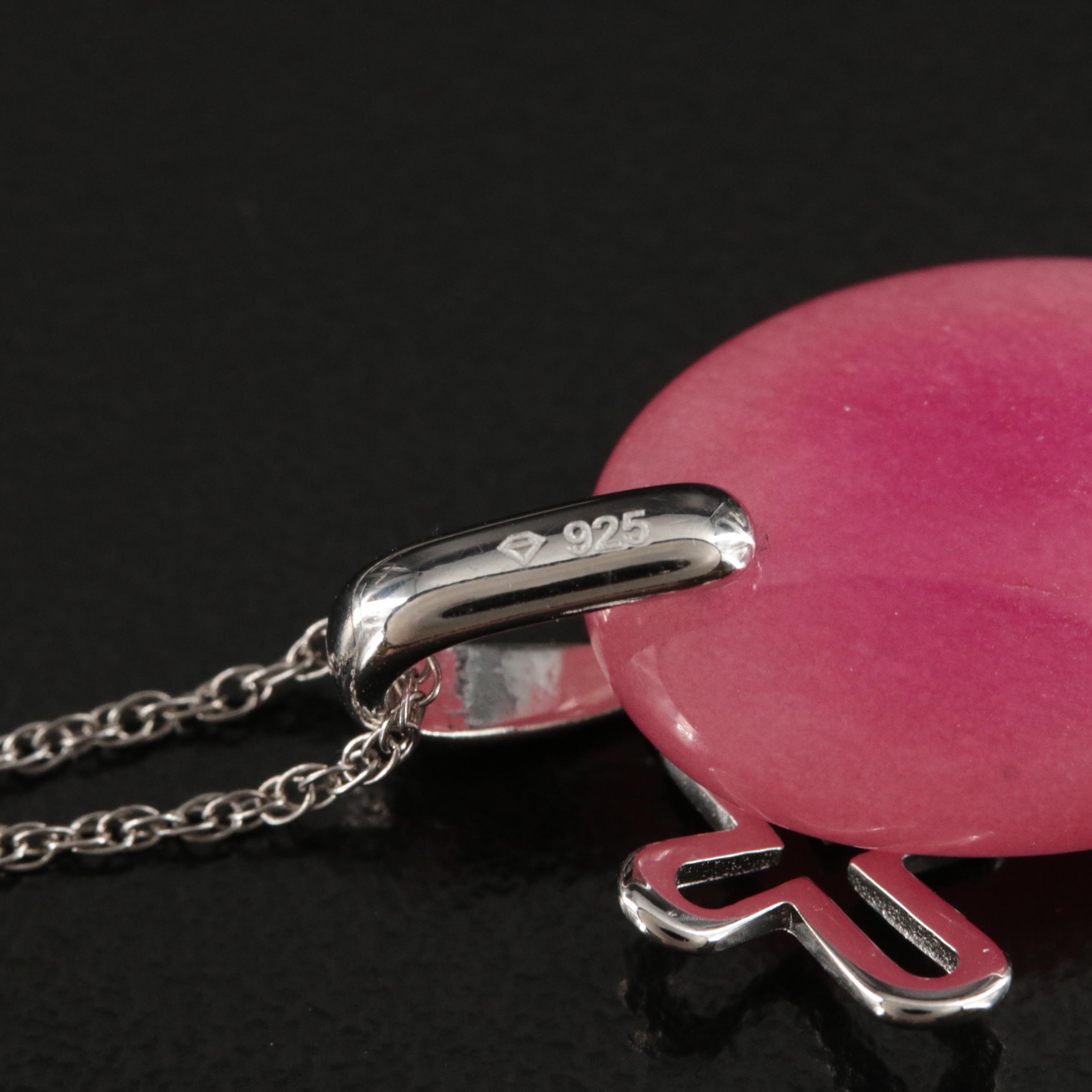 Sterling Quartz Cross Pendant Necklace