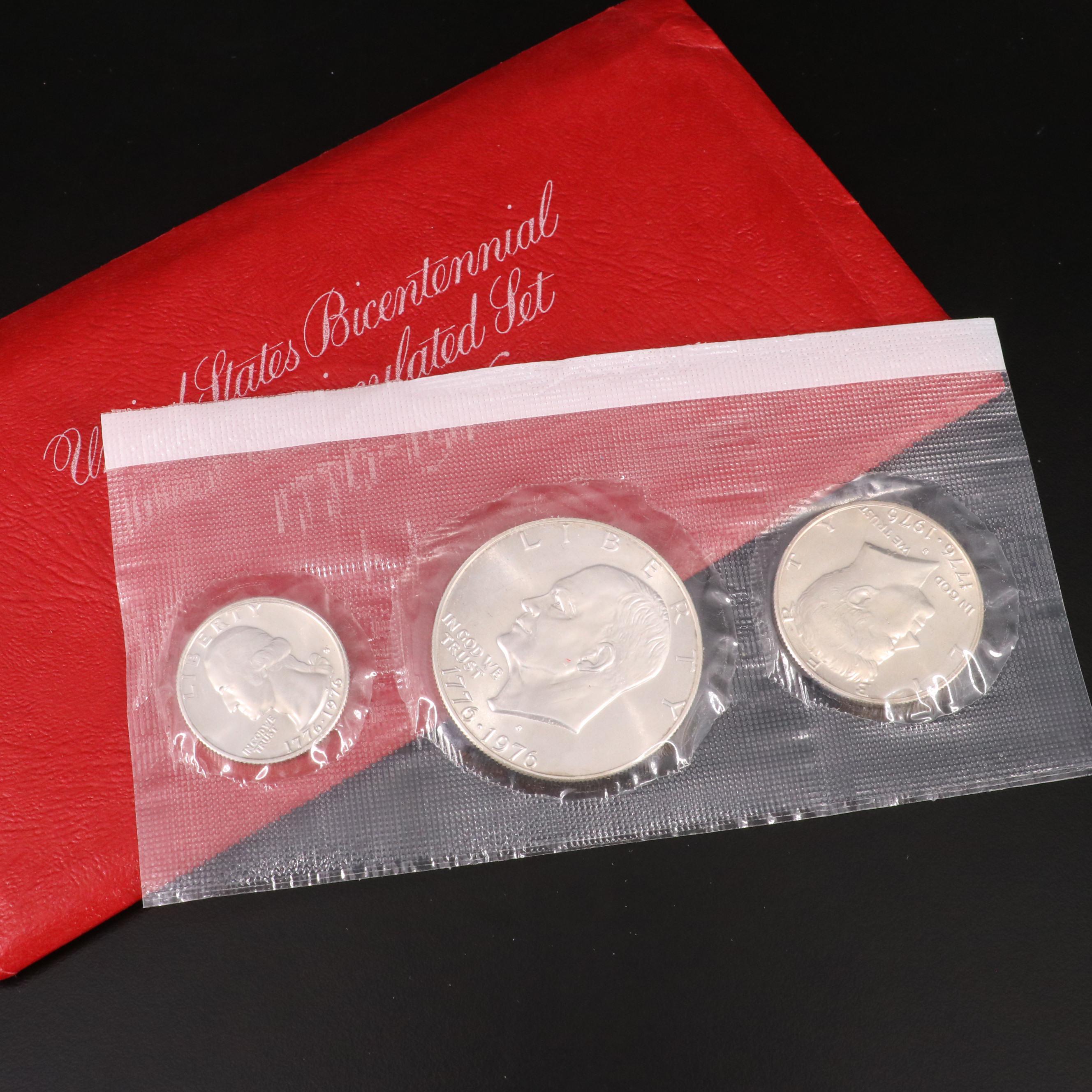 Six 1976 Silver Bicentennial Three-Piece Sets