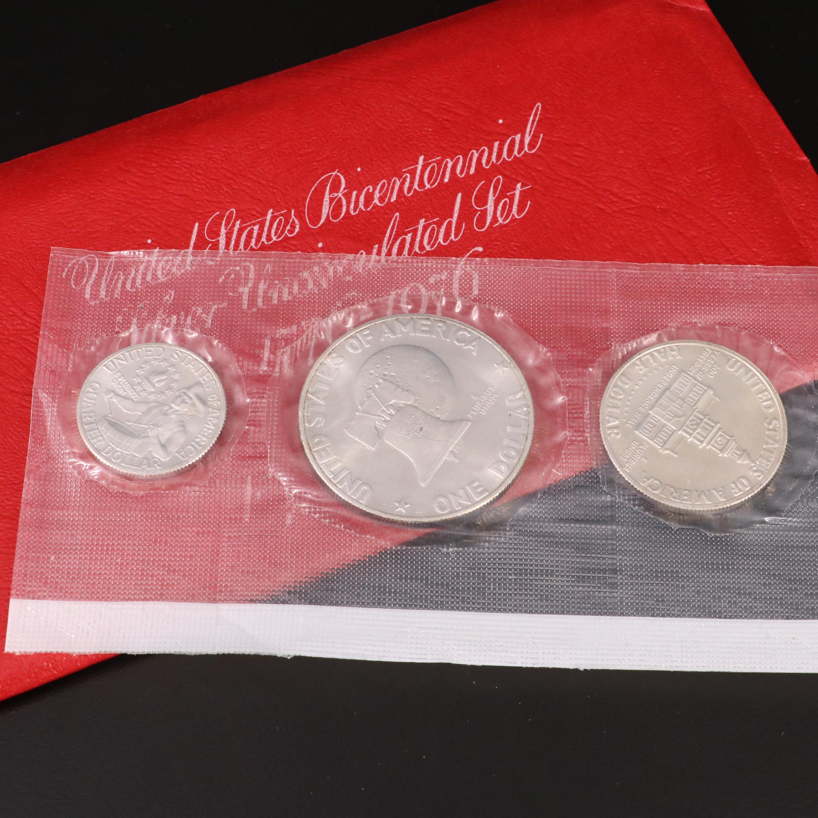 Six 1976 Silver Bicentennial Three-Piece Sets