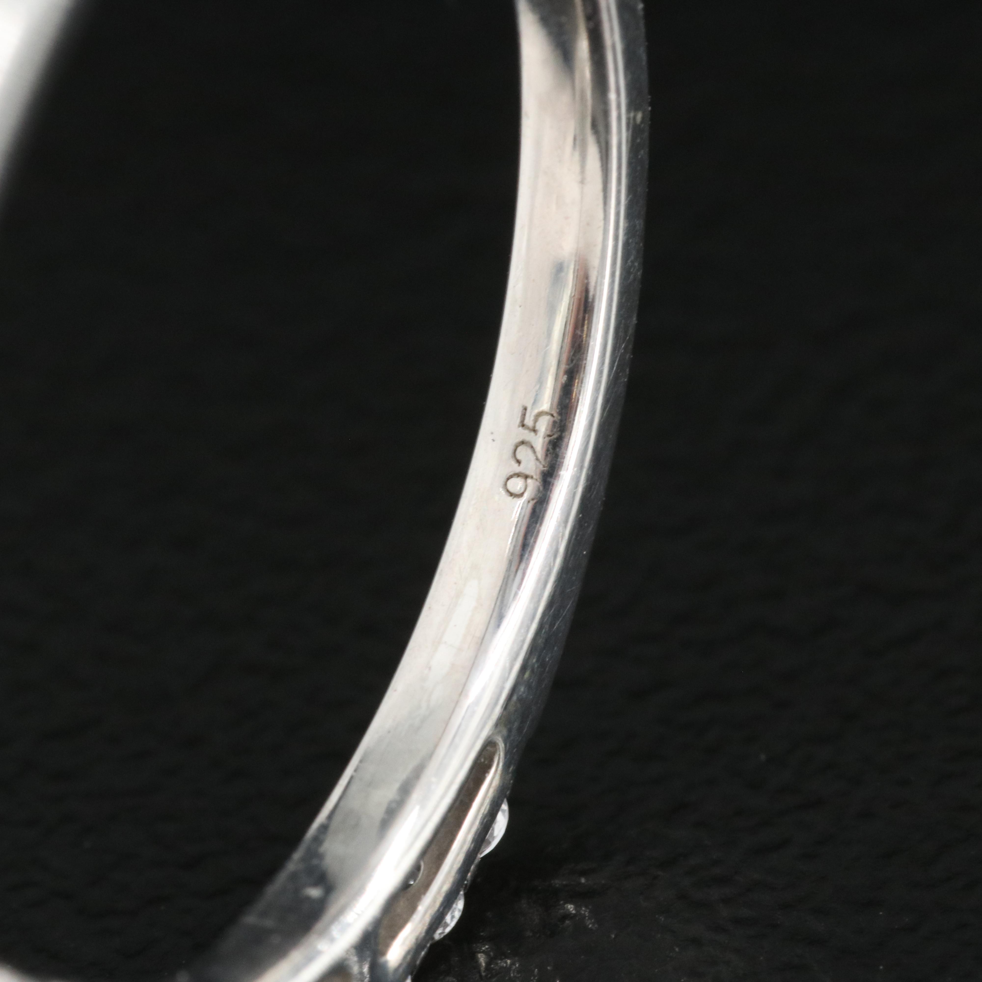 Sterling Aquamarine and White Sapphire Ring