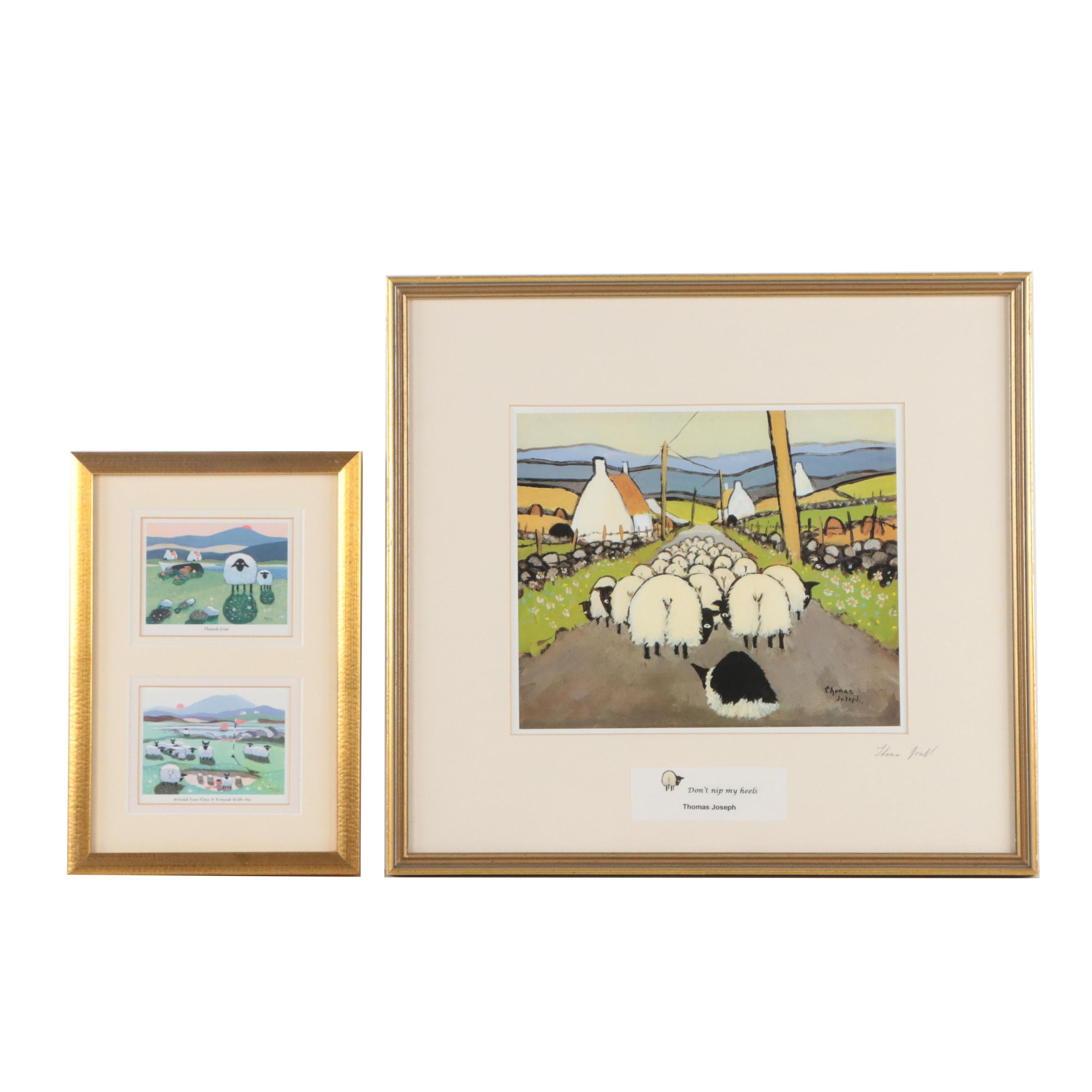 Thomas Joseph Offset Lithographs of Sheep, Circa 2000