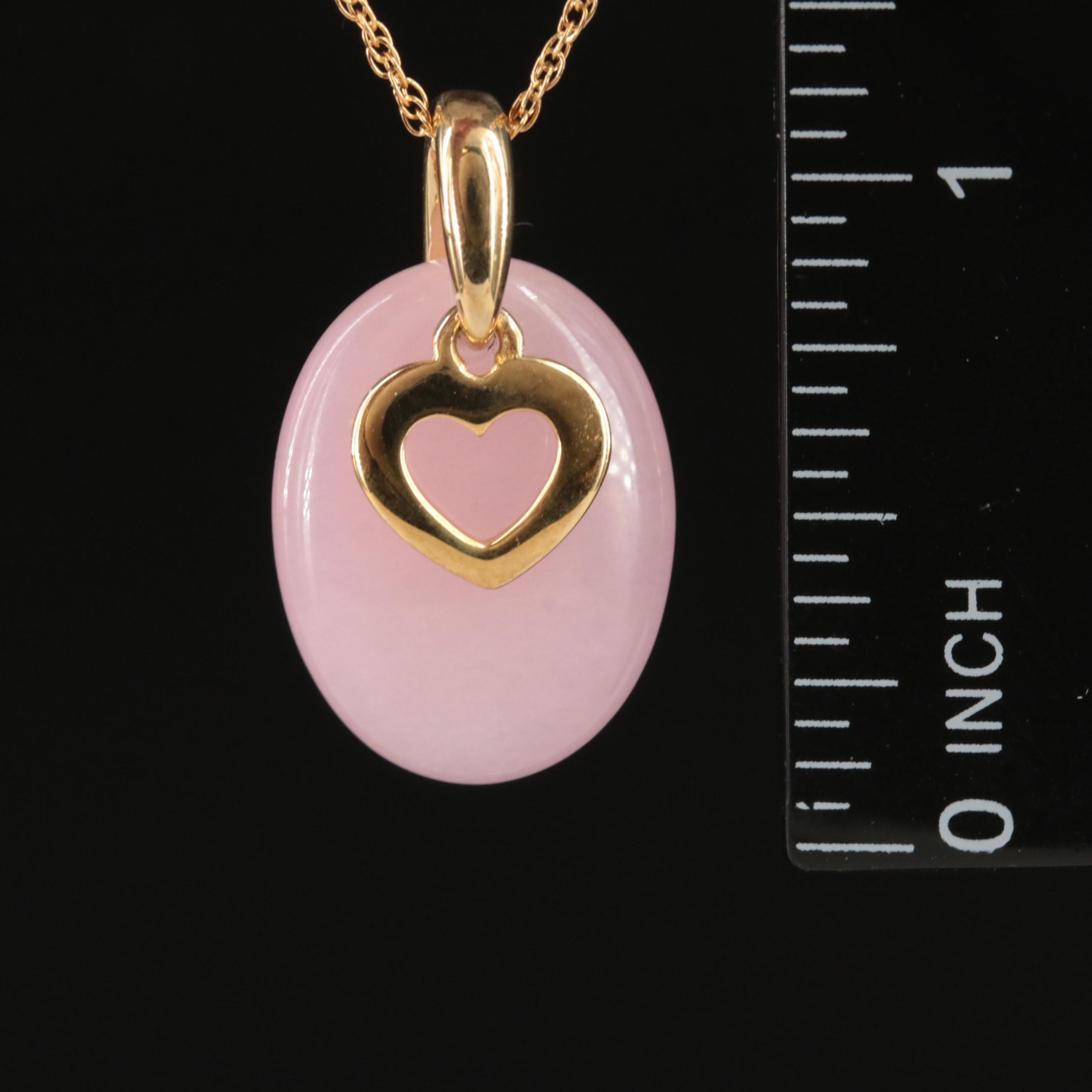 Sterling Quartzite Heart Pendant Necklace