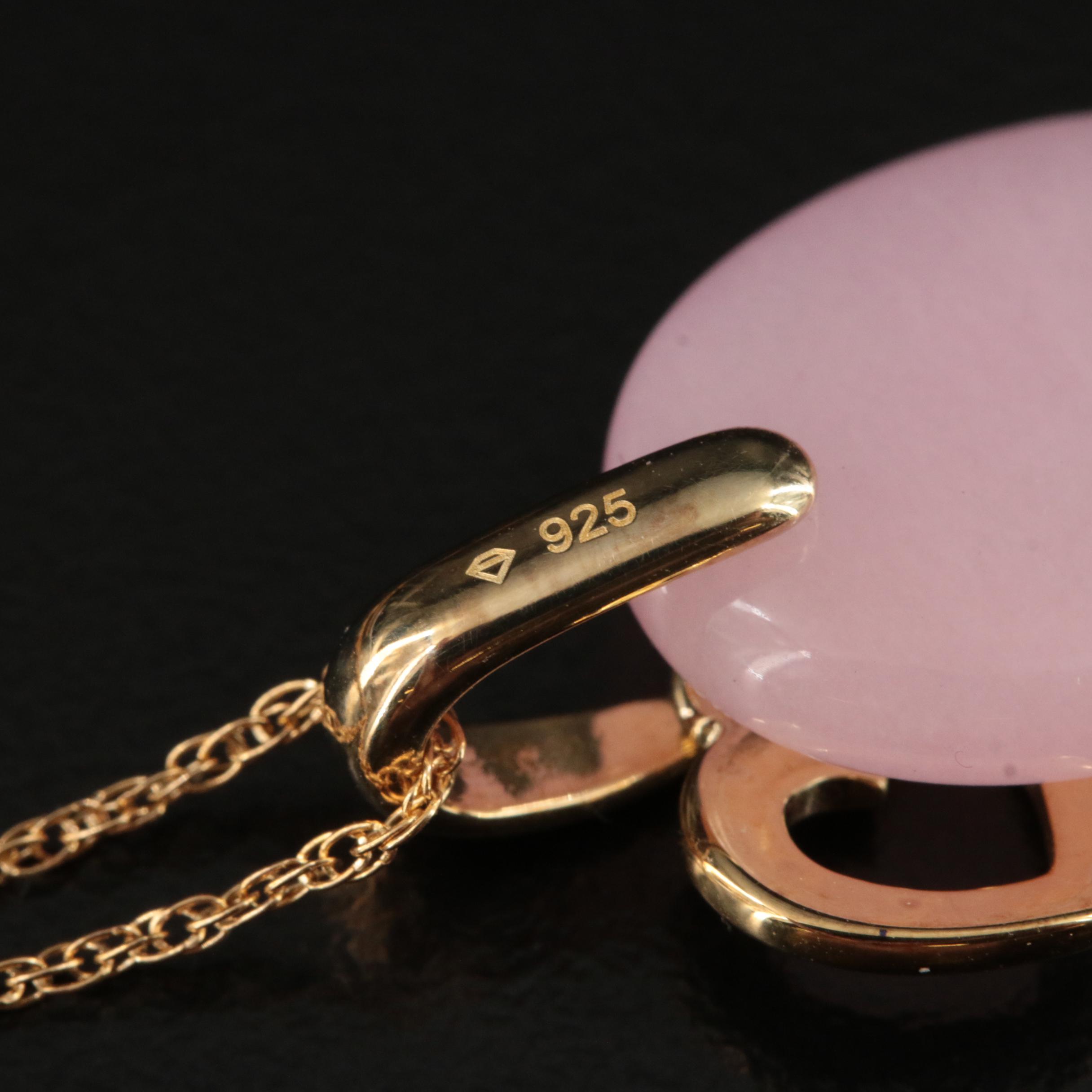 Sterling Quartzite Heart Pendant Necklace