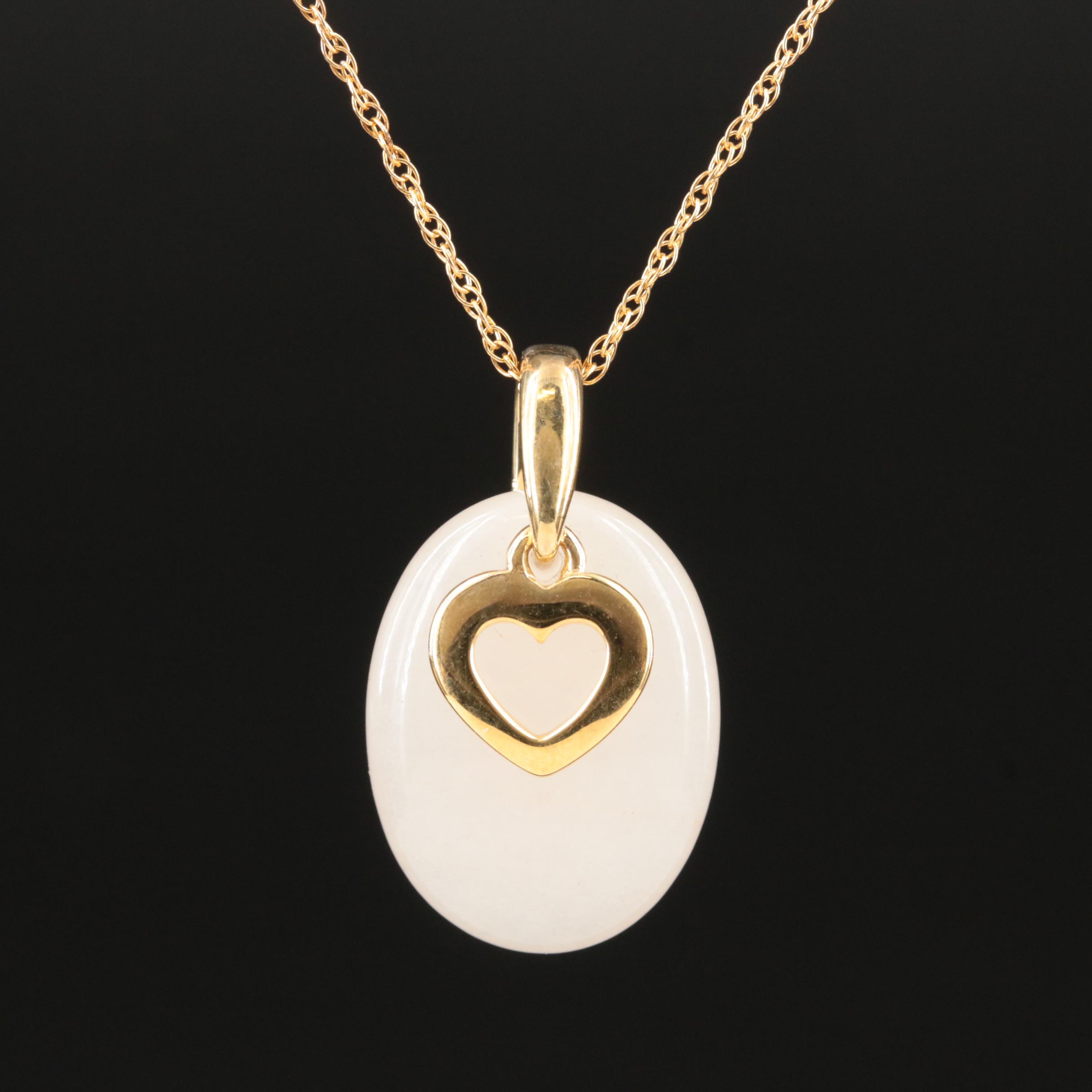 Sterling Quartzite Heart Pendant Necklace
