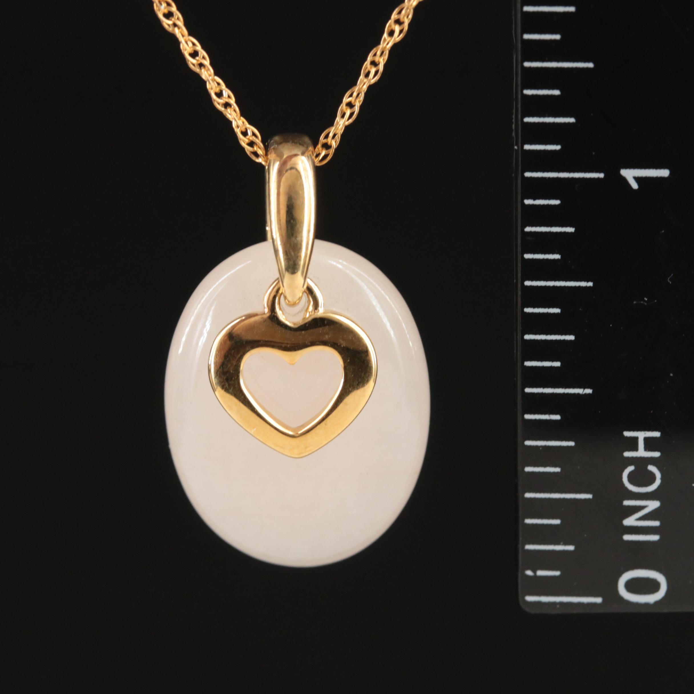 Sterling Quartzite Heart Pendant Necklace