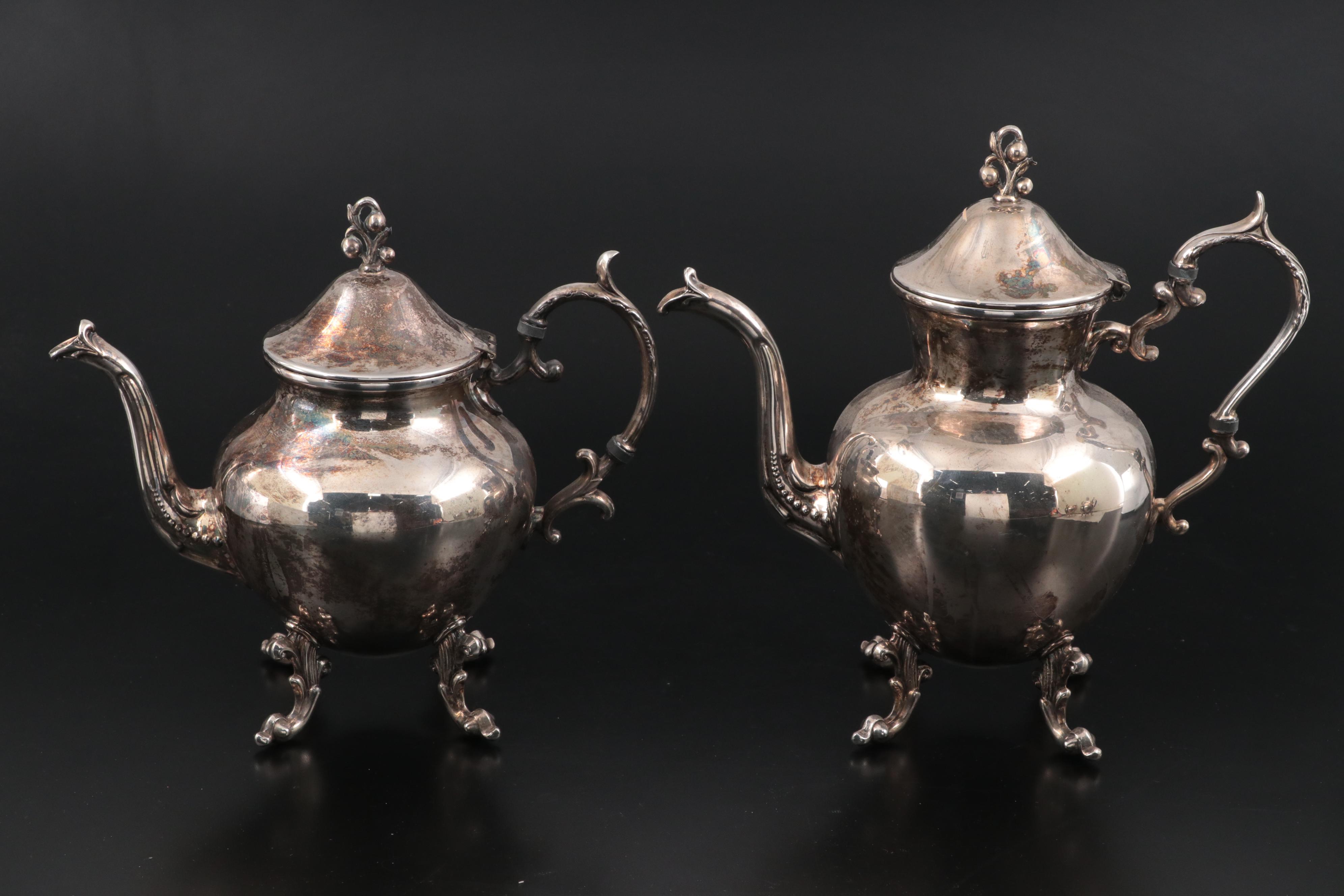 Birmingham Silver Co. Silver Plate Tea and Coffee Service, Mid-20th Century