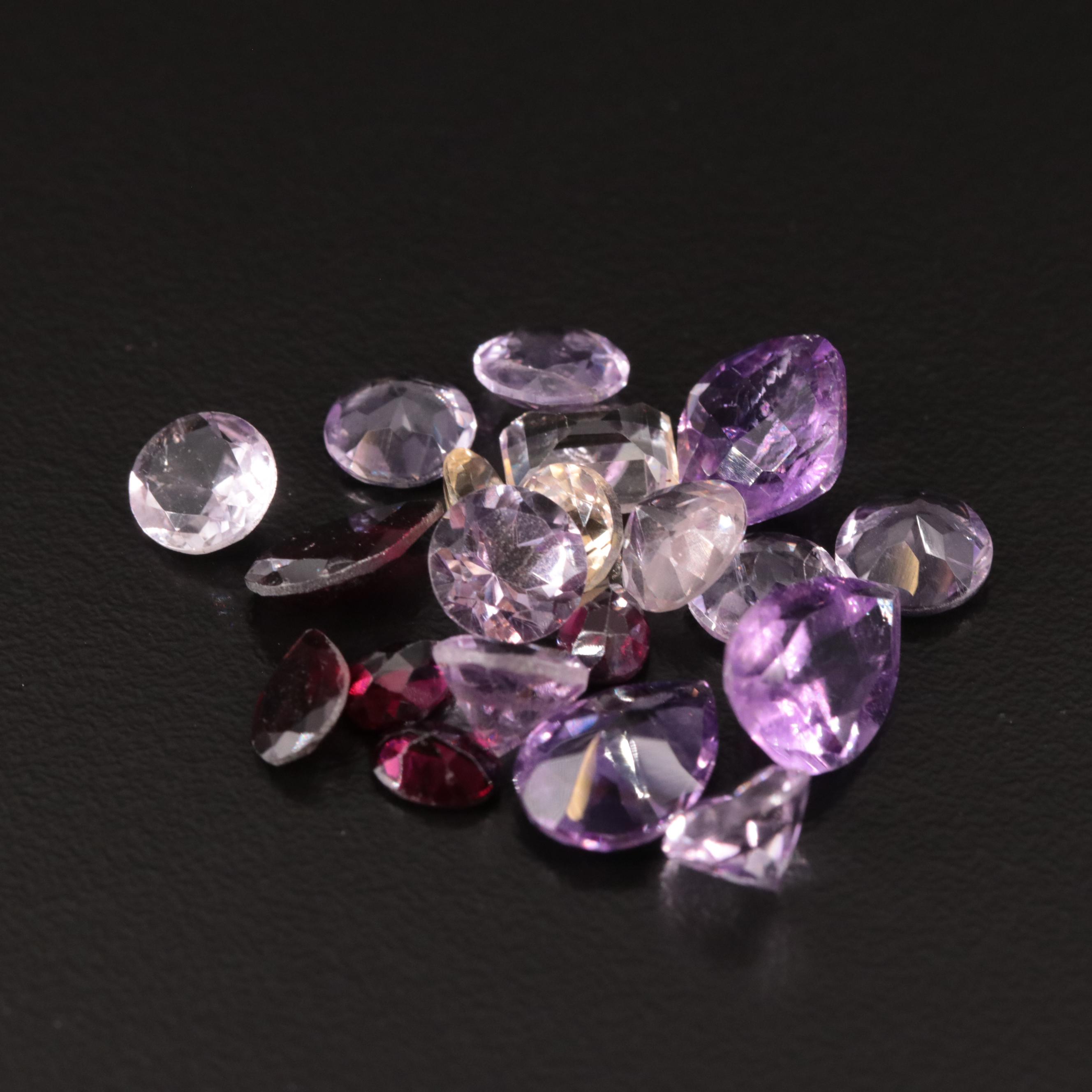 Loose 25.08 CTW Amethyst, Citrine, and Garnet Lot