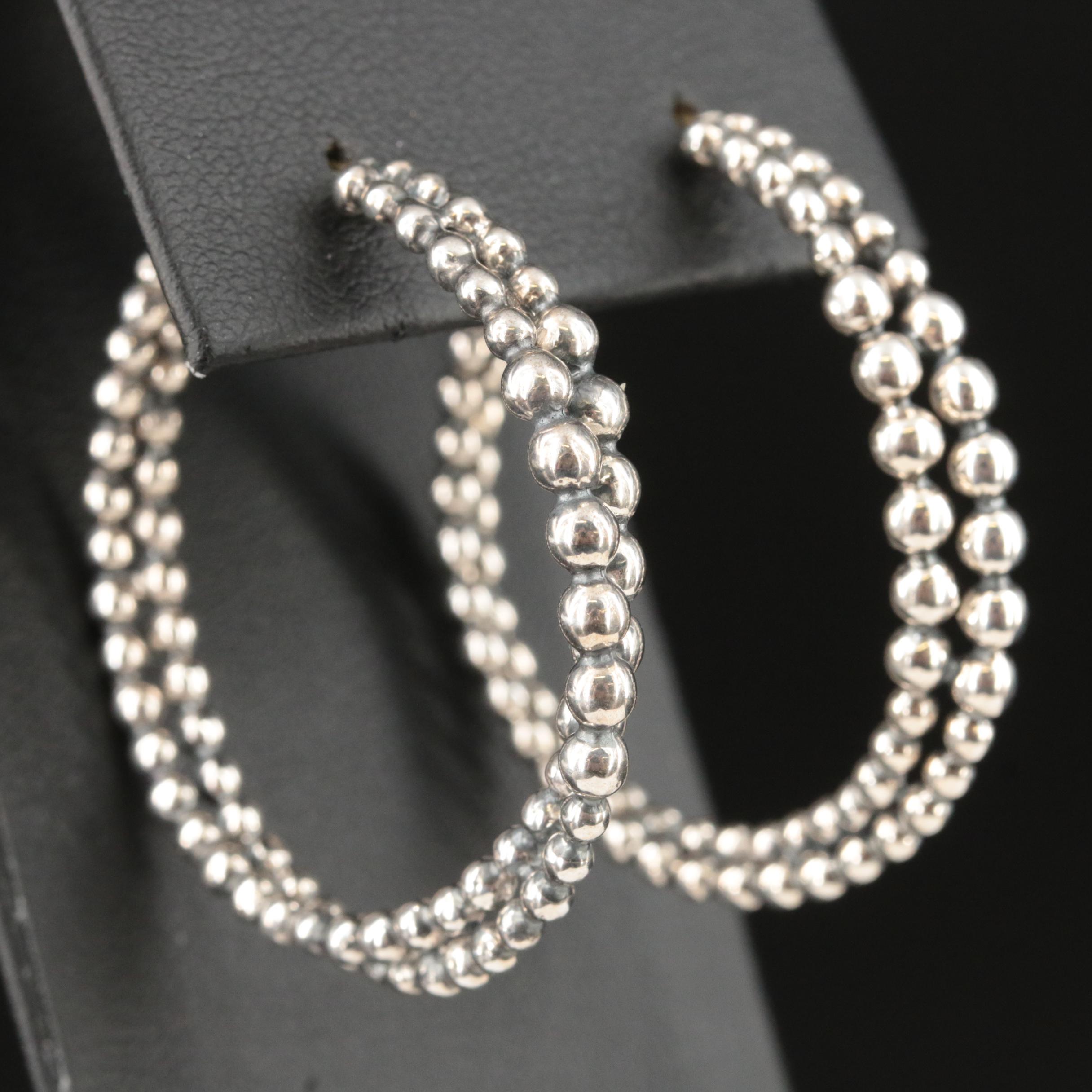 Michael Dawkins Sterling Double Hoop Earrings