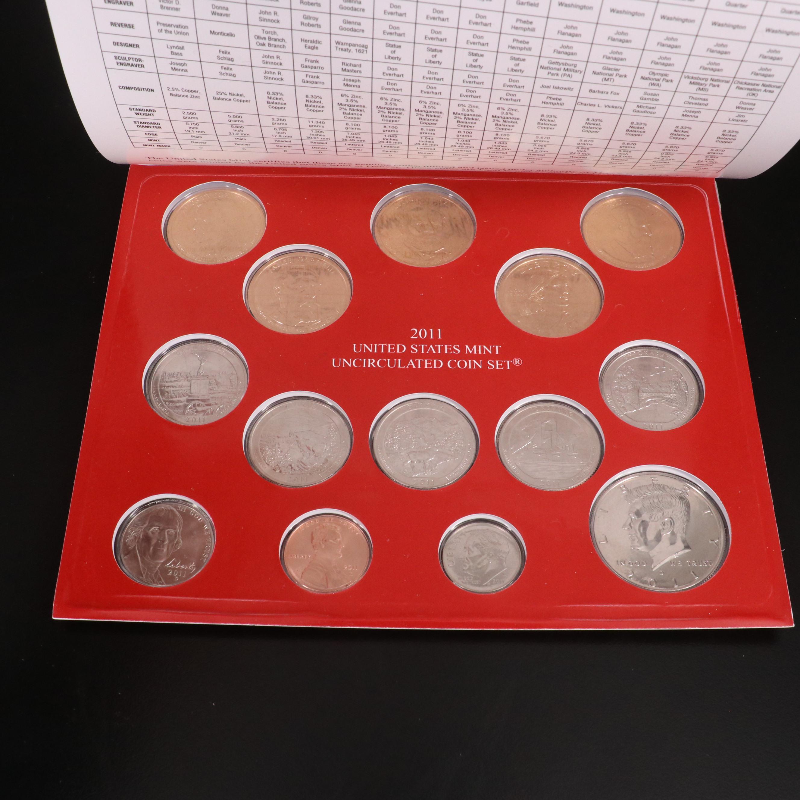 Group of Five Different Modern United States Mint Sets