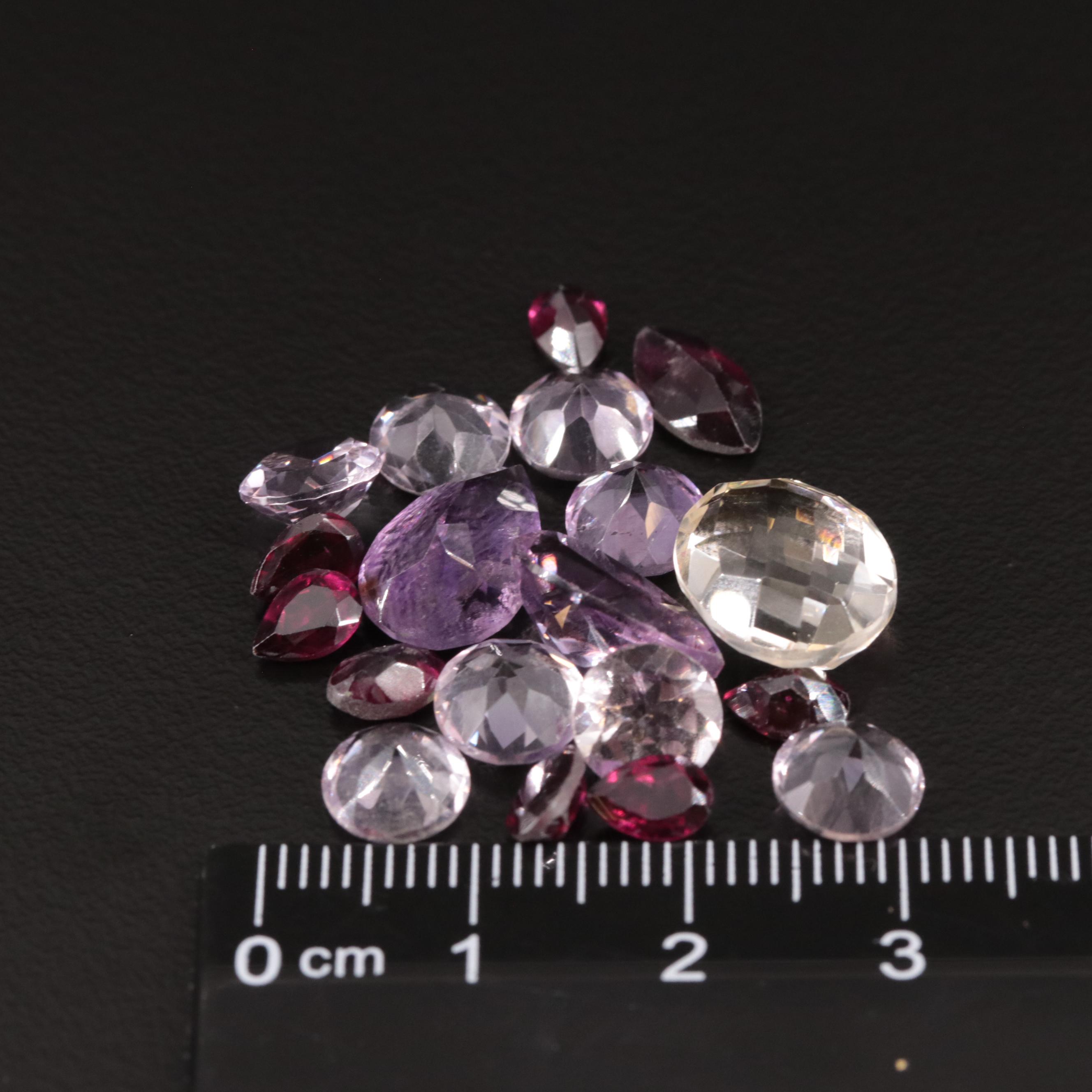 Loose 25.40 CTW Amethyst, Citrine and Garnet Lot