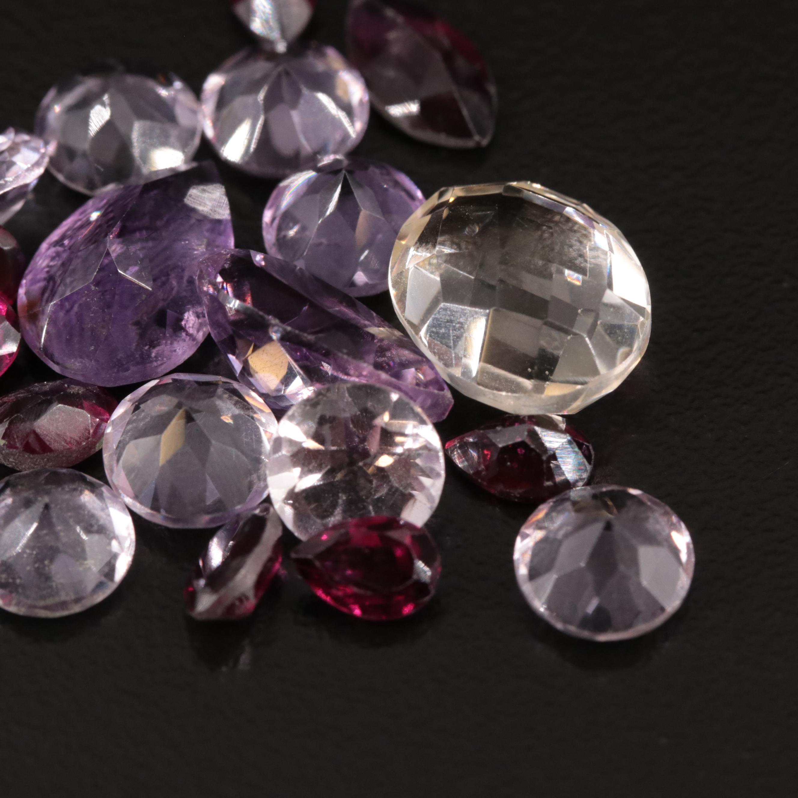 Loose 25.40 CTW Amethyst, Citrine and Garnet Lot