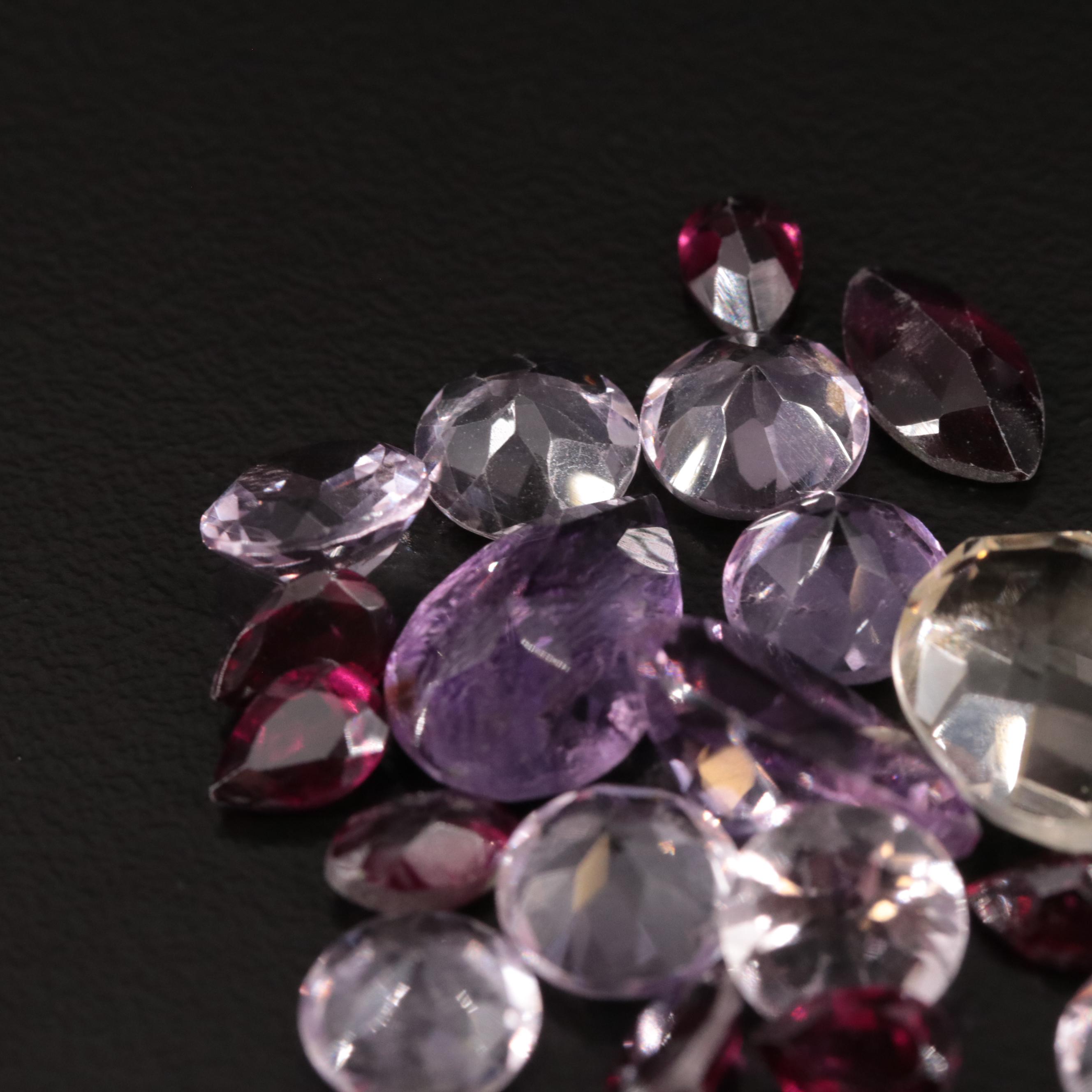 Loose 25.40 CTW Amethyst, Citrine and Garnet Lot