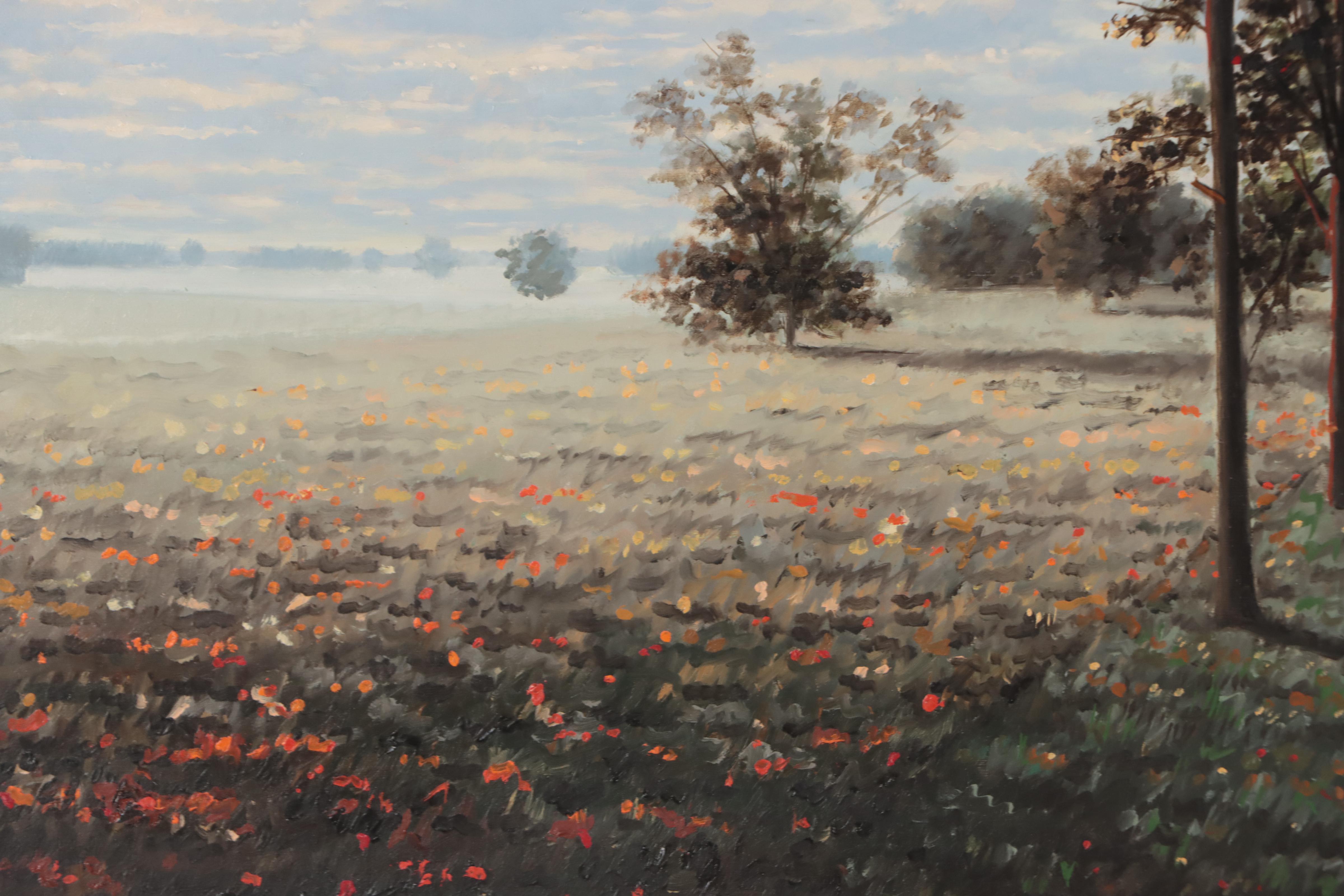 Thomas Locker Oil Painting of Sweeping Landscape, 1967