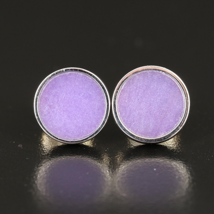 Sterling Quartzite Button Earrings