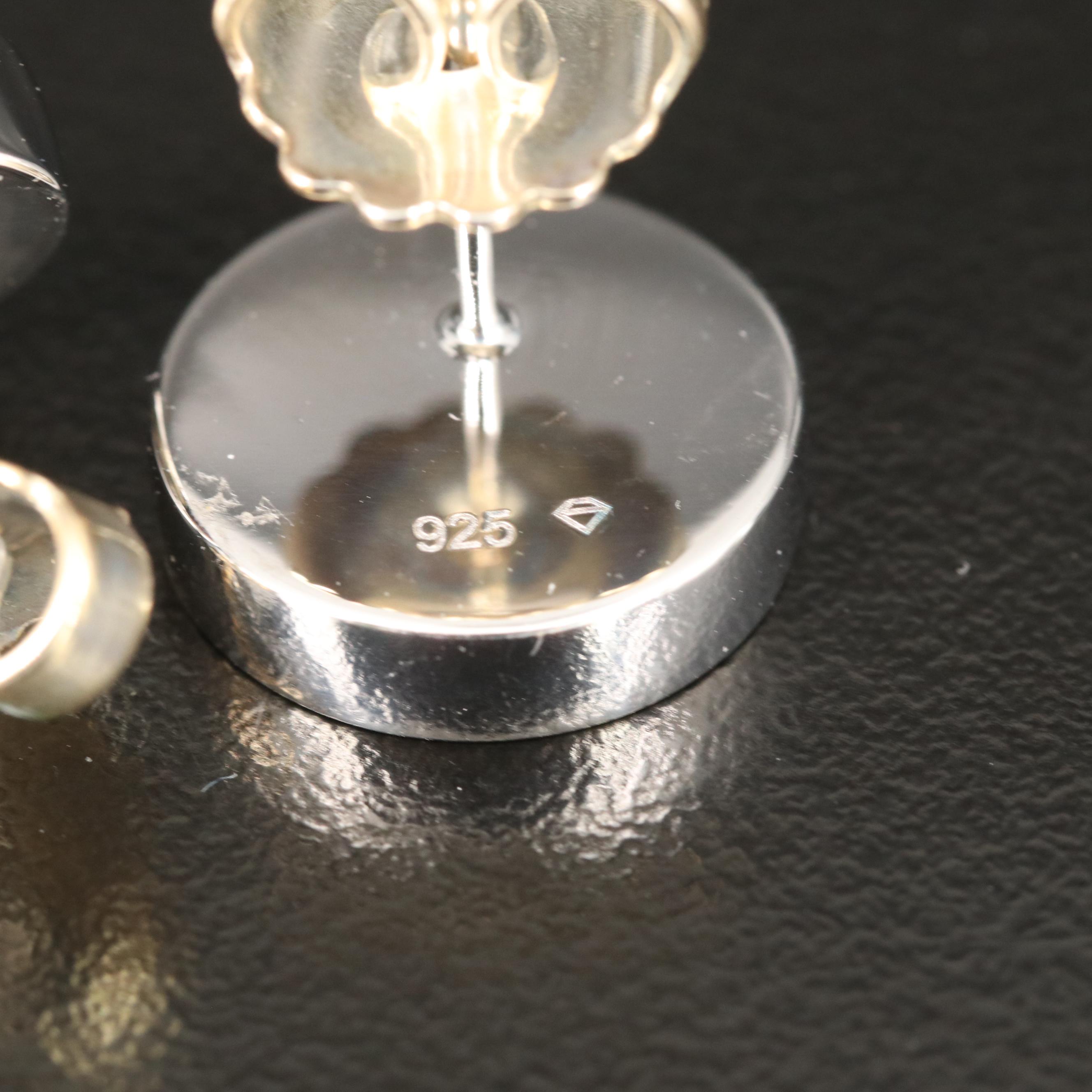 Sterling Quartzite Button Earrings