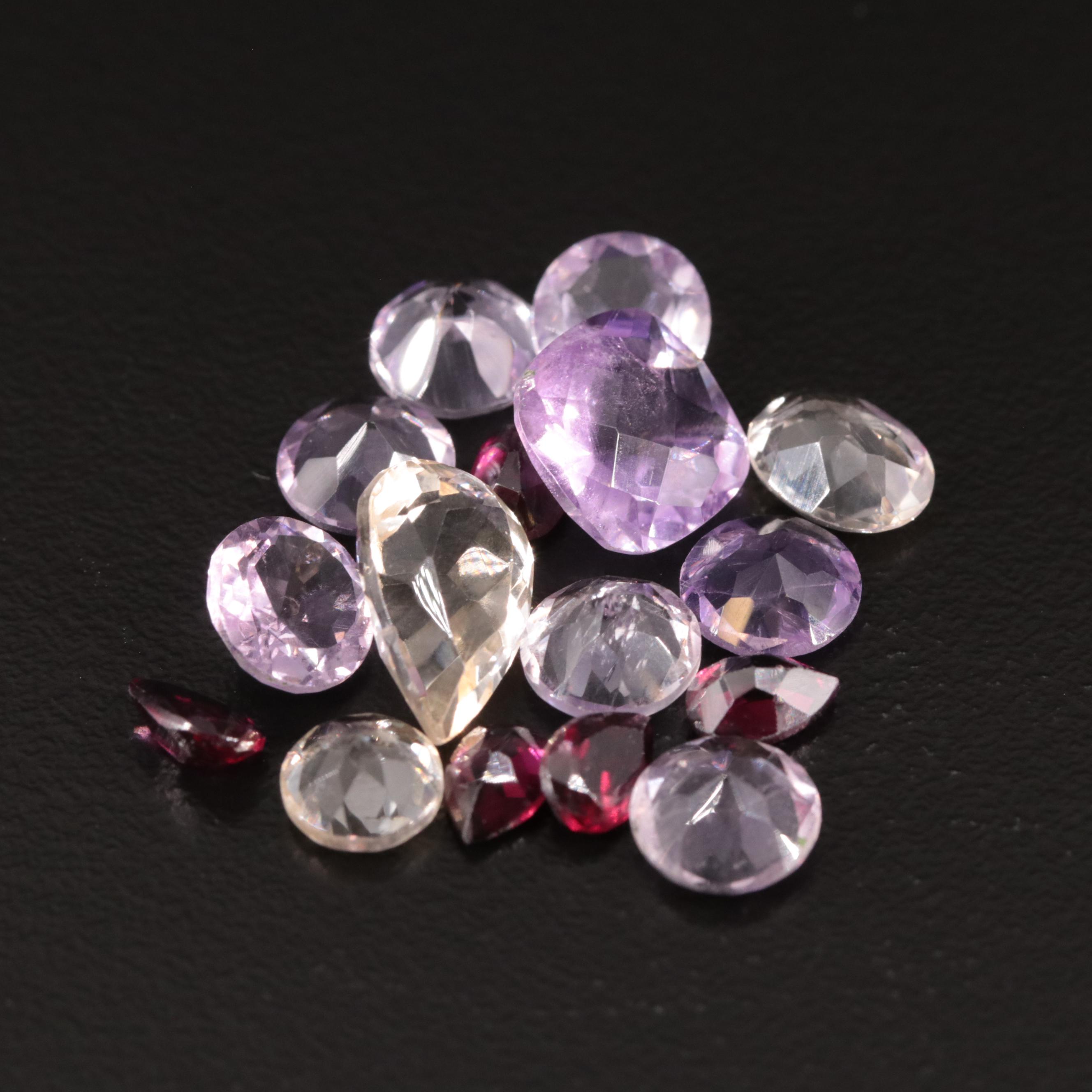 Loose 17.45 CTW Amethyst, Citrine, and Garnet Lot