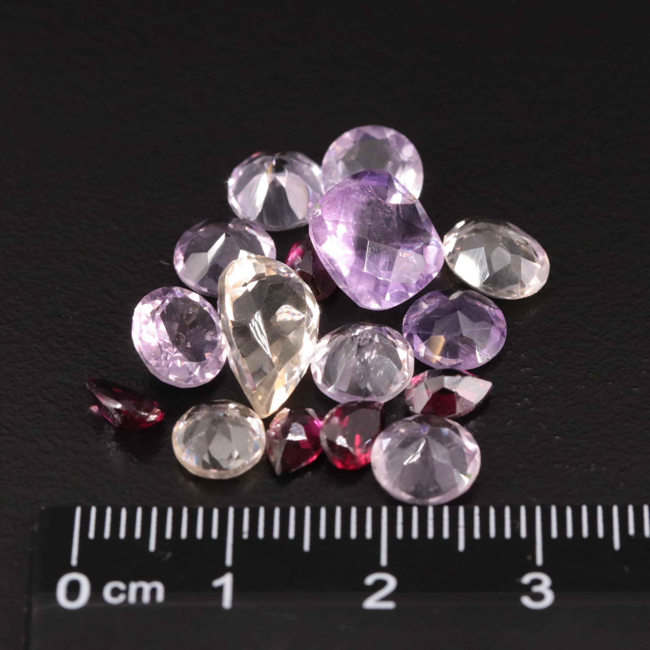 Loose 17.45 CTW Amethyst, Citrine, and Garnet Lot