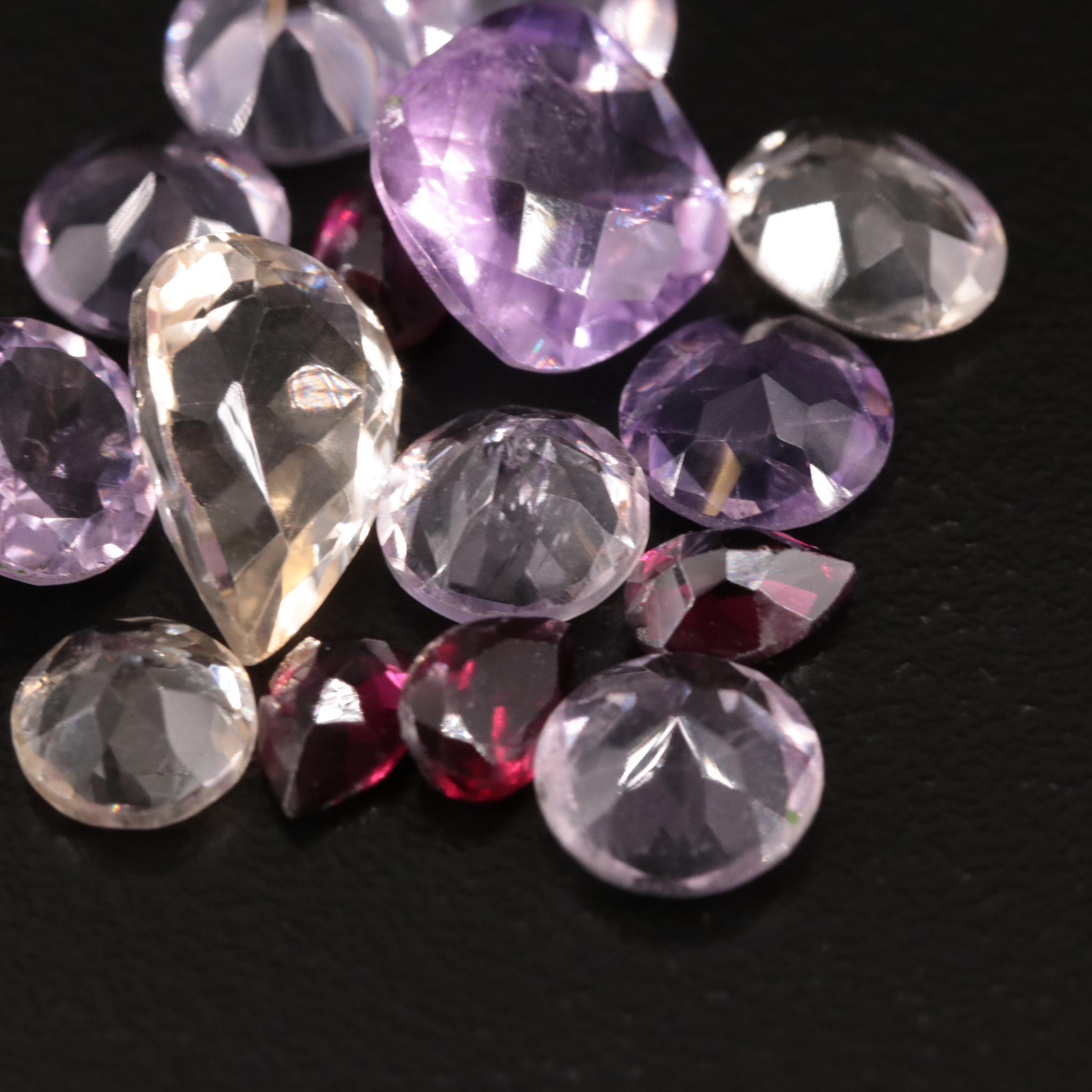 Loose 17.45 CTW Amethyst, Citrine, and Garnet Lot