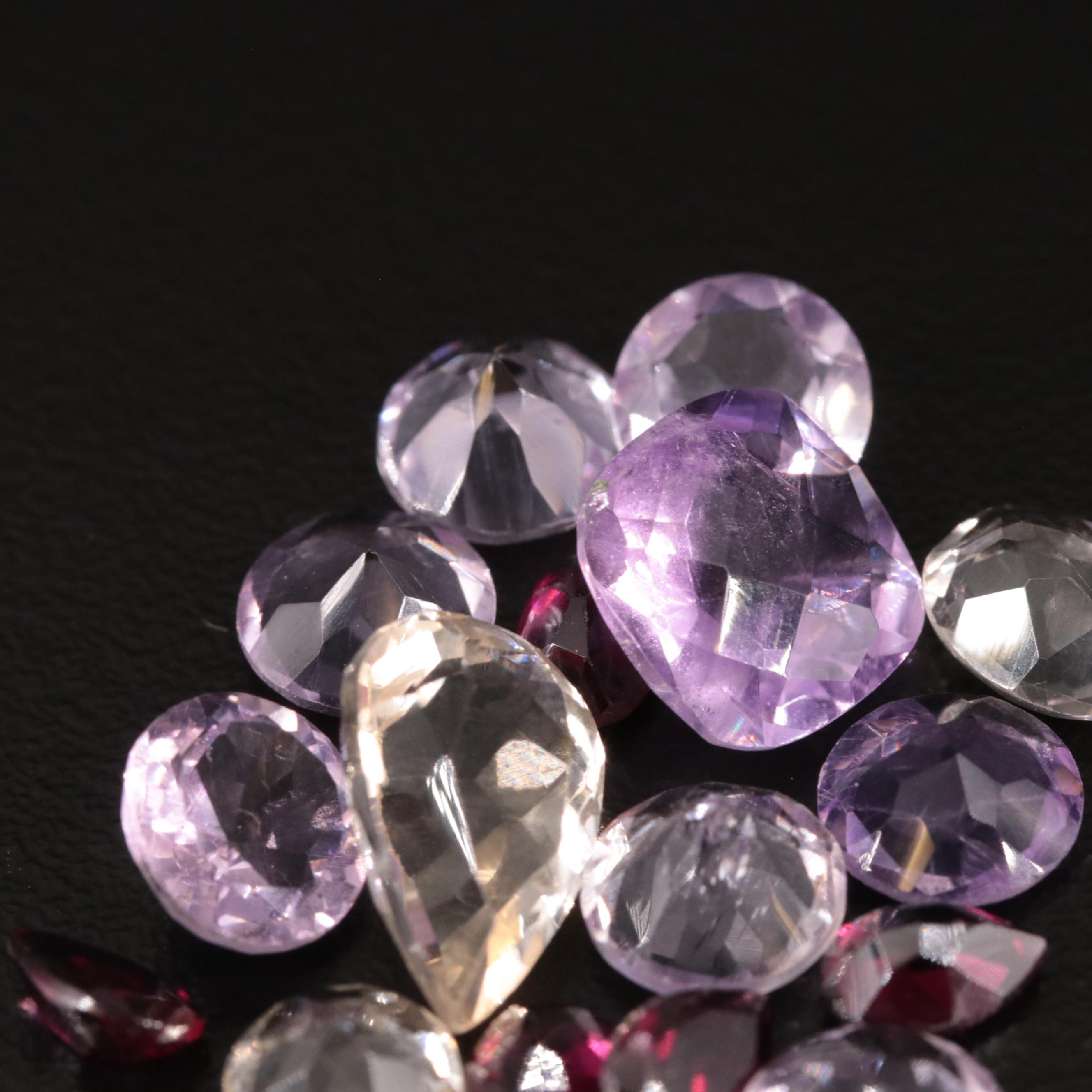 Loose 17.45 CTW Amethyst, Citrine, and Garnet Lot