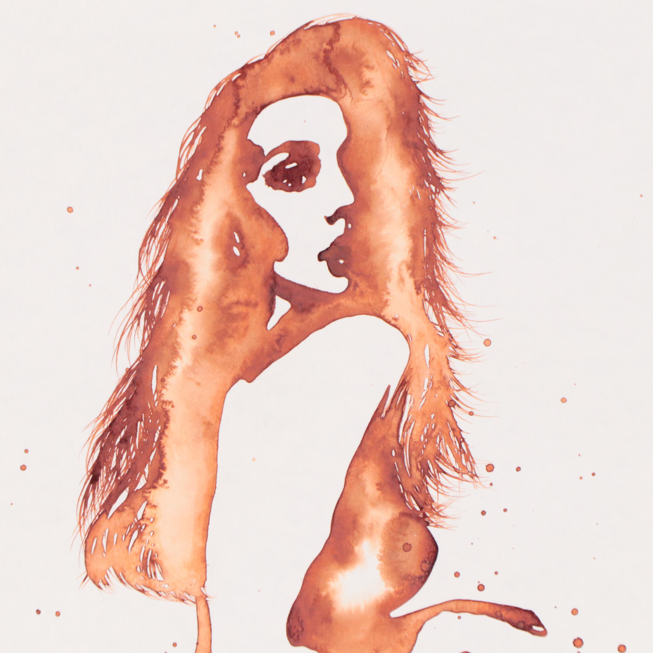 Alyona Glushchenko Watercolor Painting of Nude, 2022