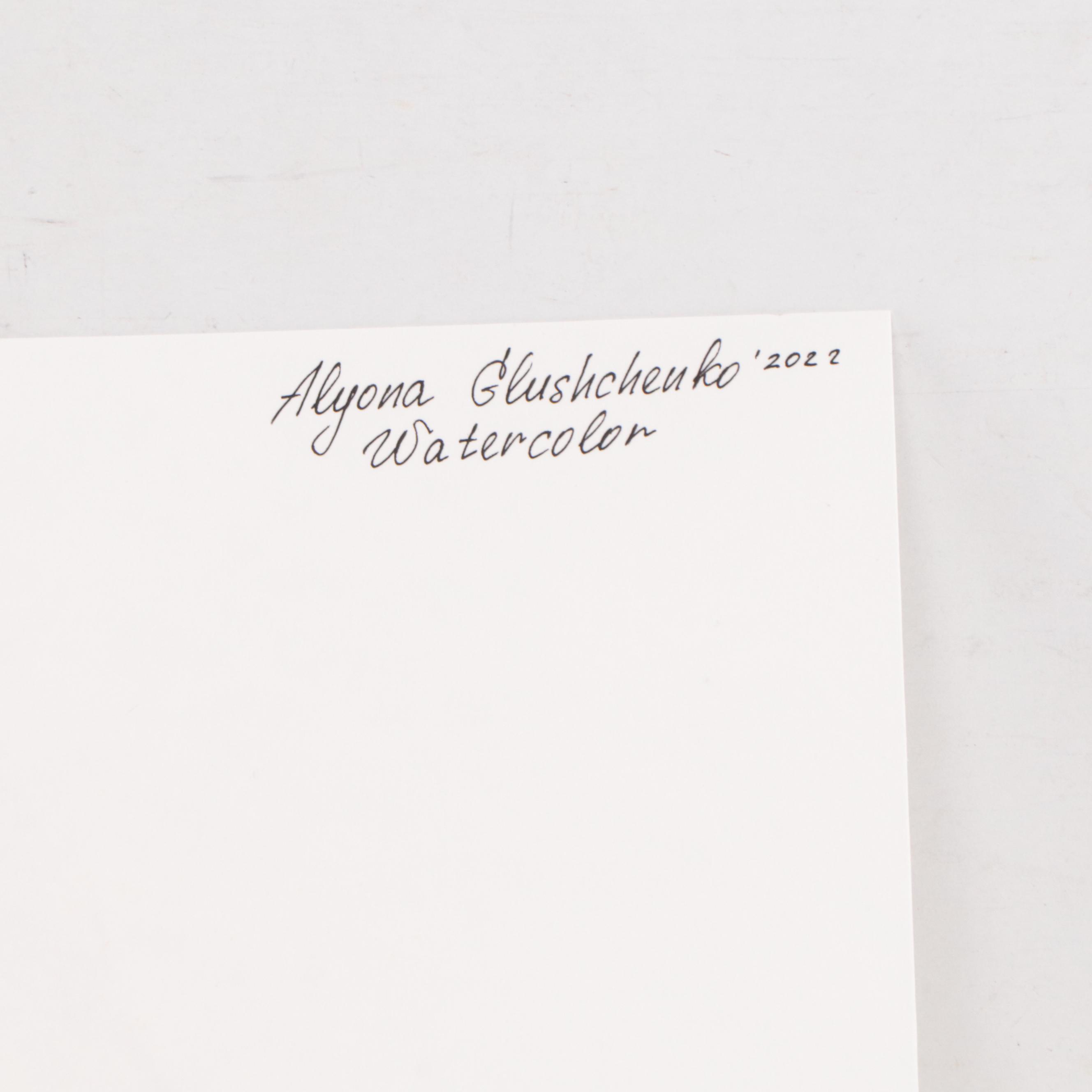 Alyona Glushchenko Watercolor Painting of Nude, 2022