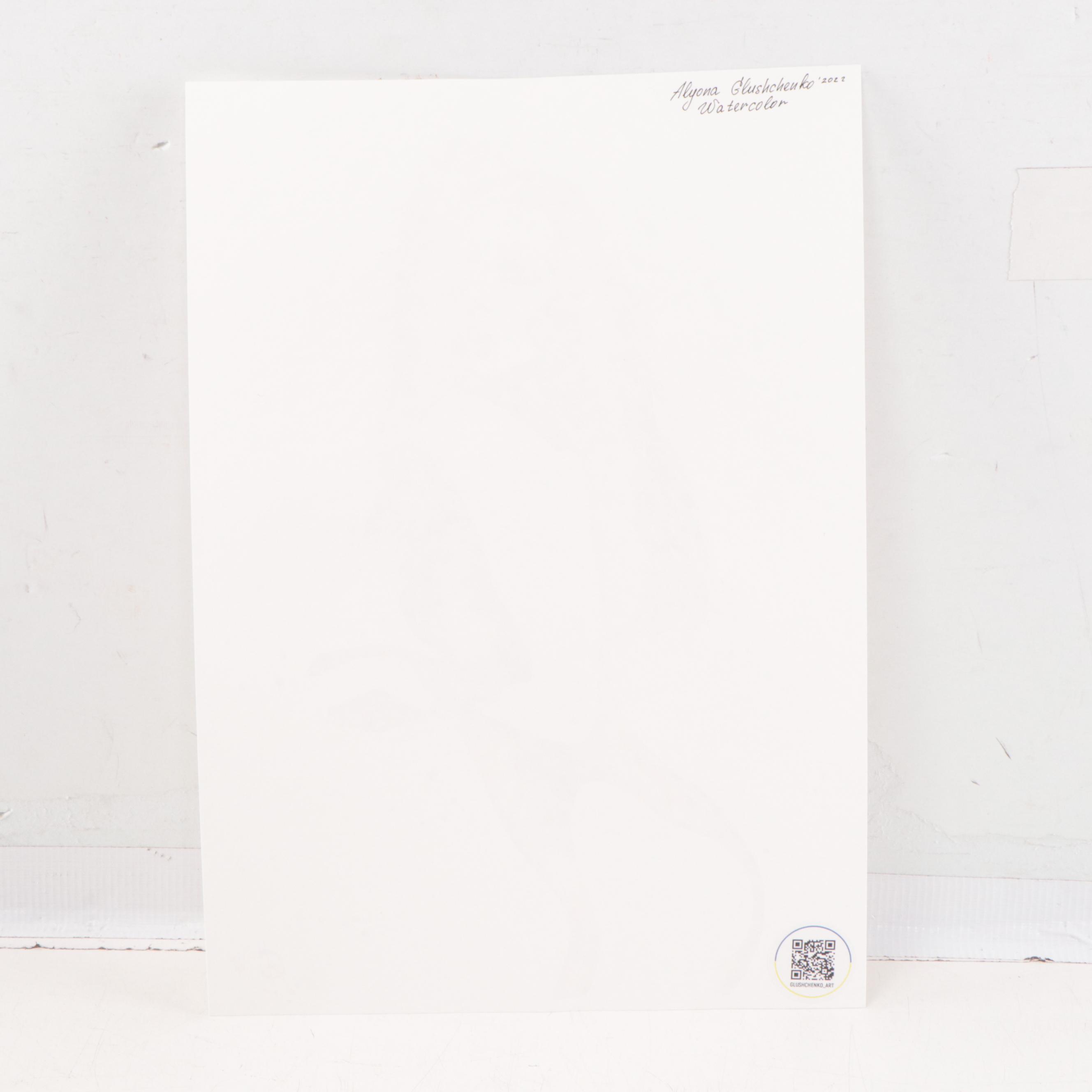 Alyona Glushchenko Watercolor Painting of Nude, 2022