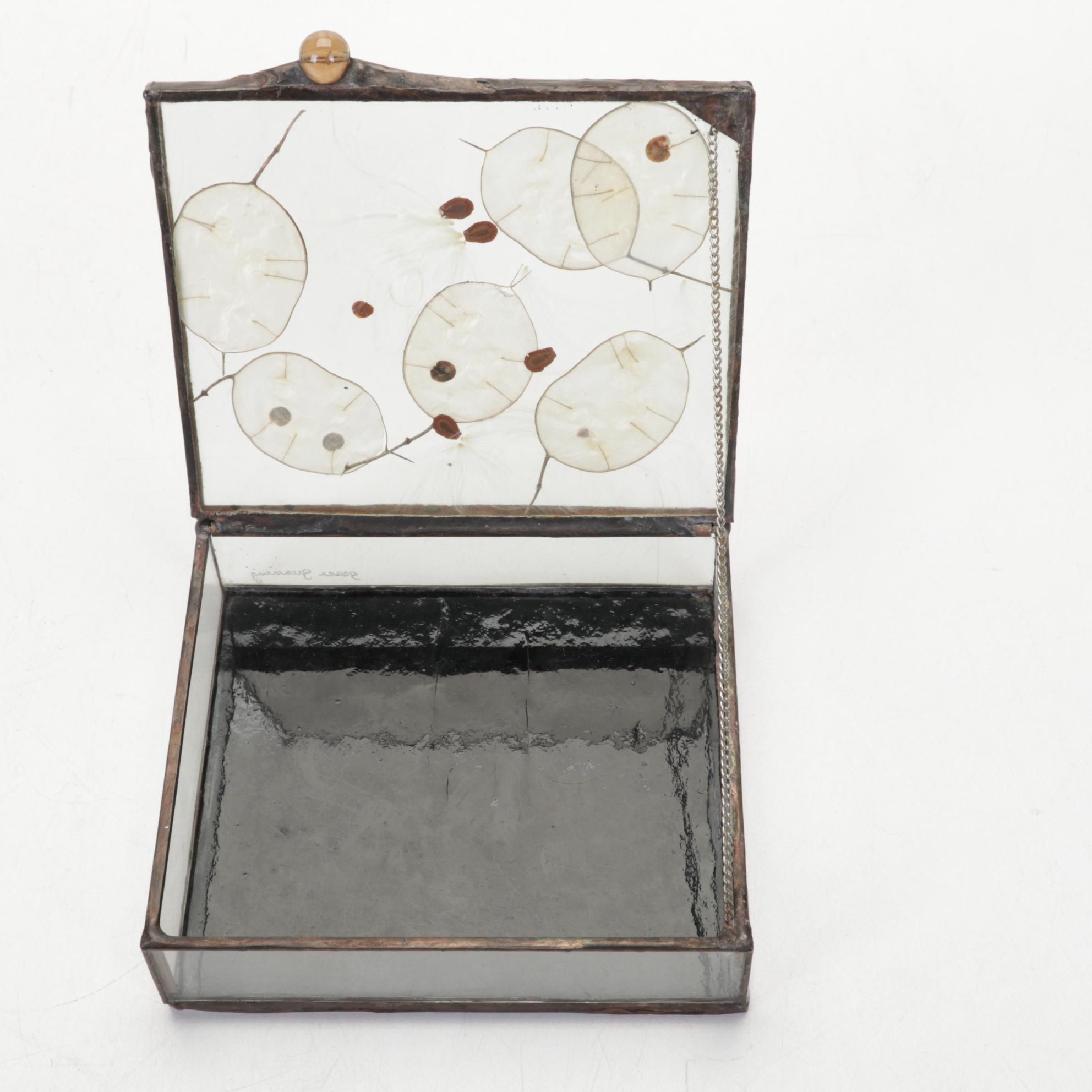 Grace Gunning Leaded Glass Jewelry Boxes, 1980's