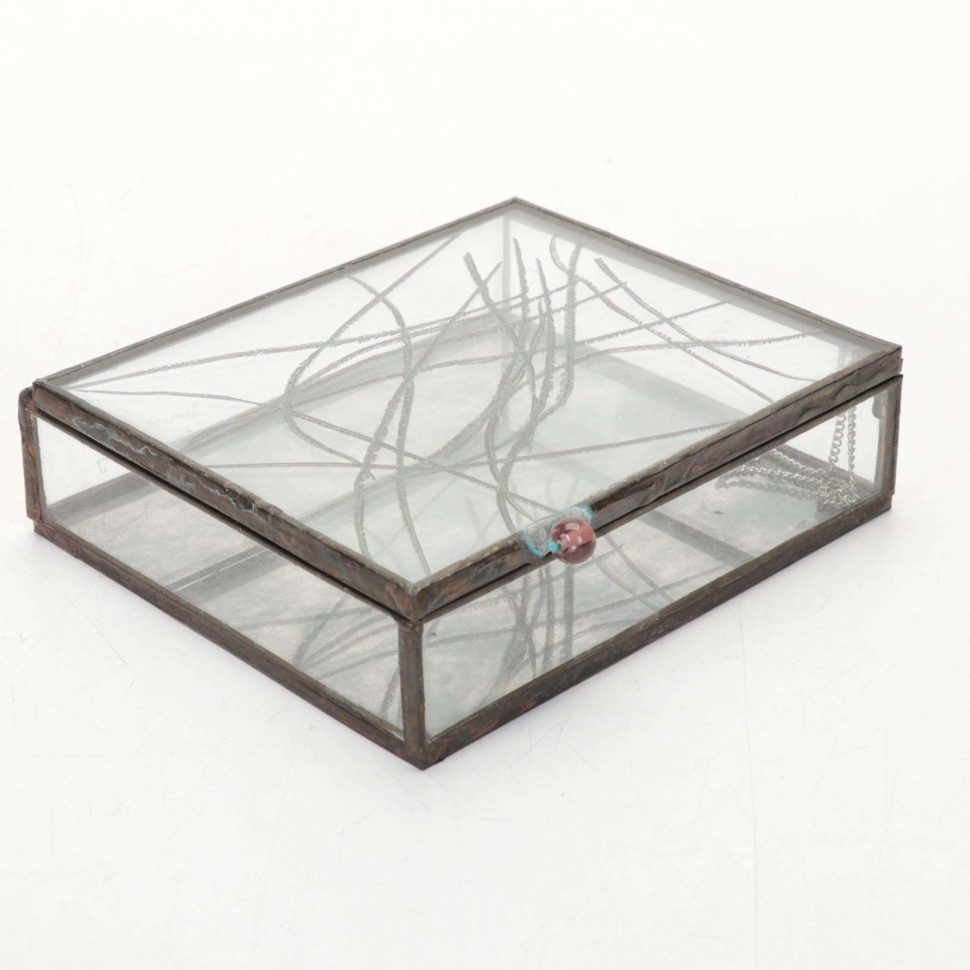 Grace Gunning Leaded Glass Jewelry Boxes, 1980's