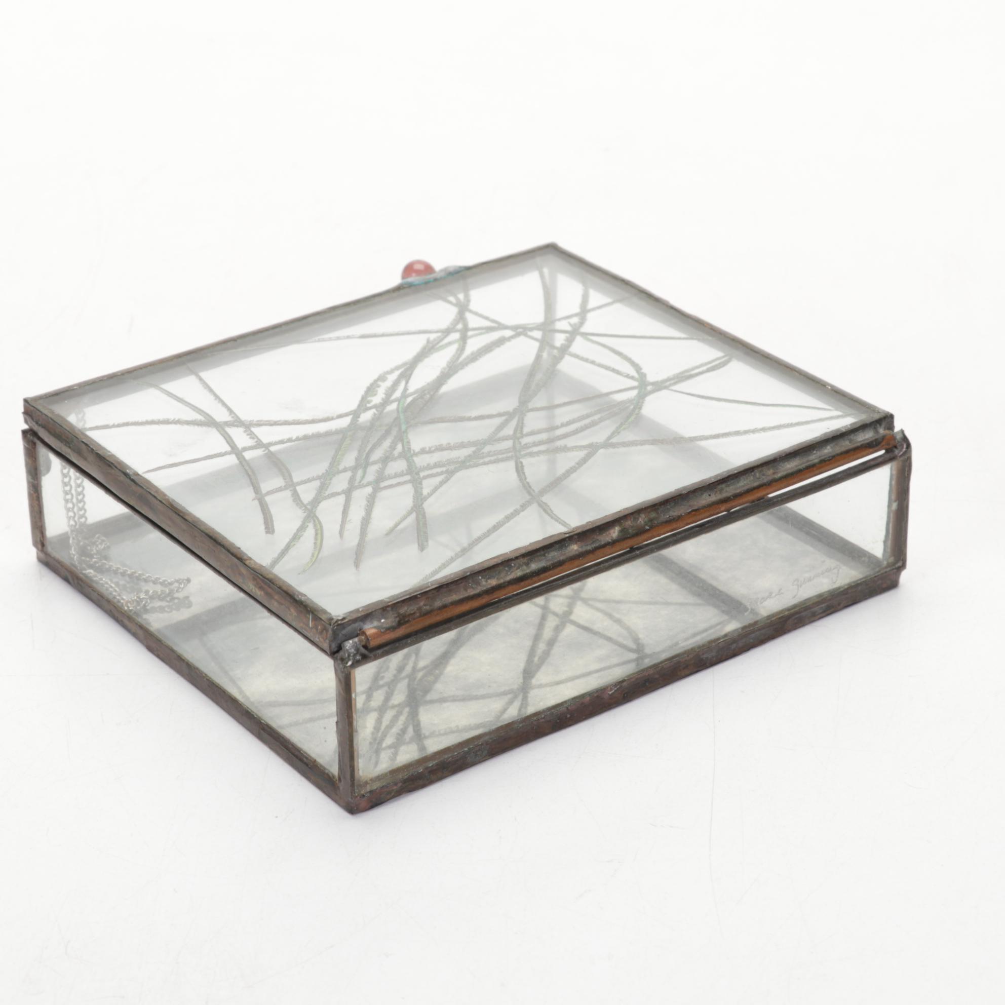 Grace Gunning Leaded Glass Jewelry Boxes, 1980's