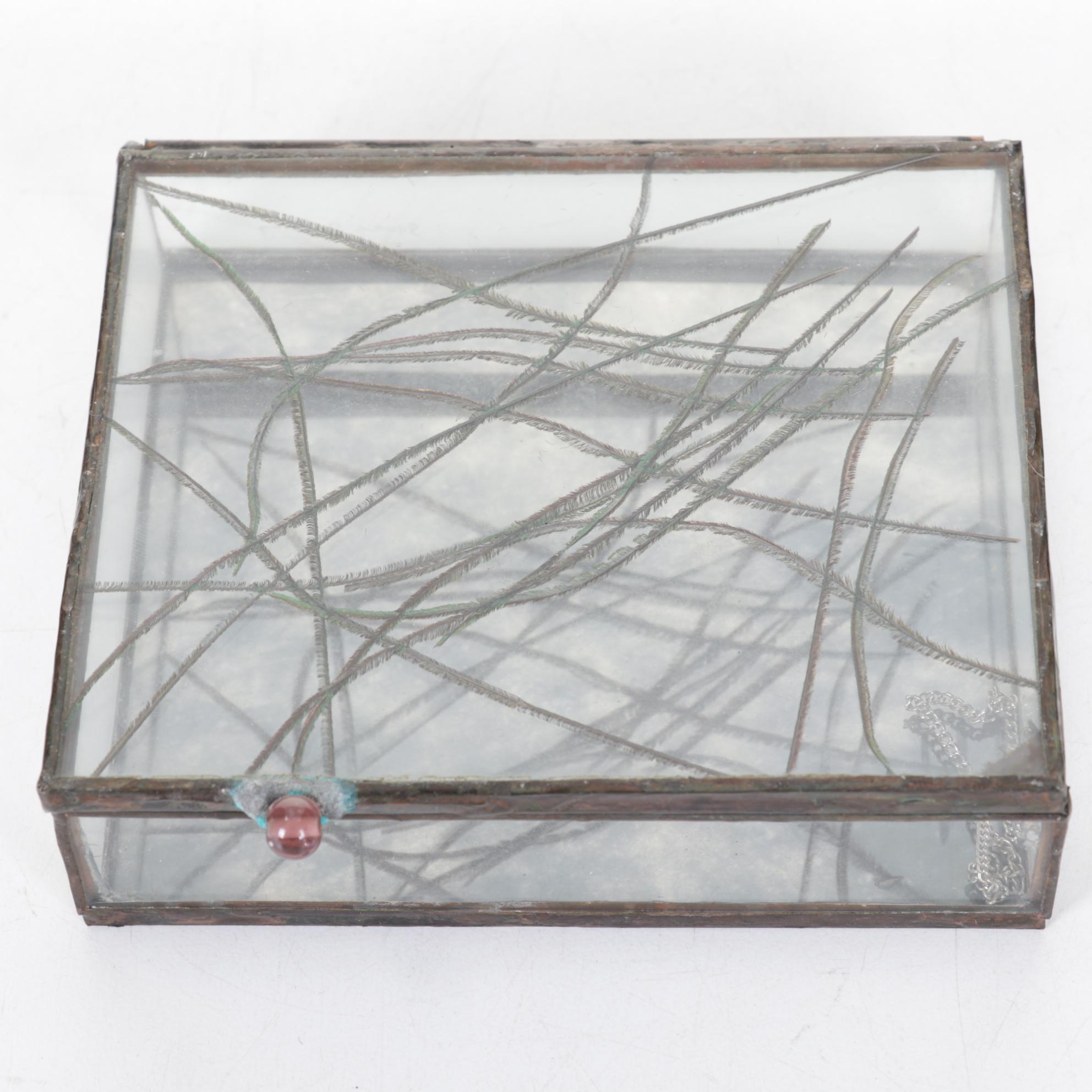 Grace Gunning Leaded Glass Jewelry Boxes, 1980's