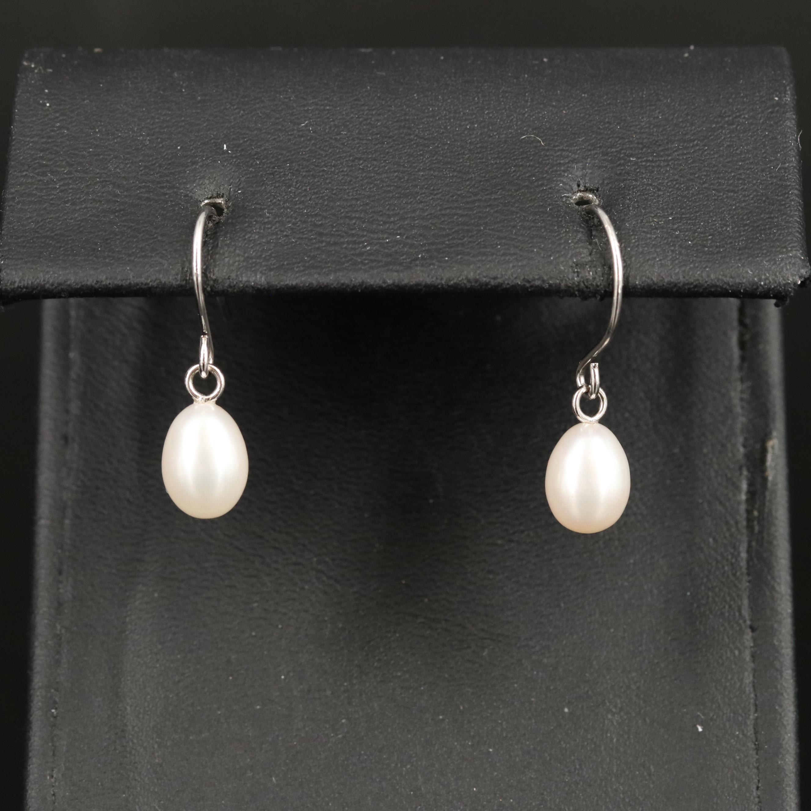 Sterling Pearl Drop Earrings