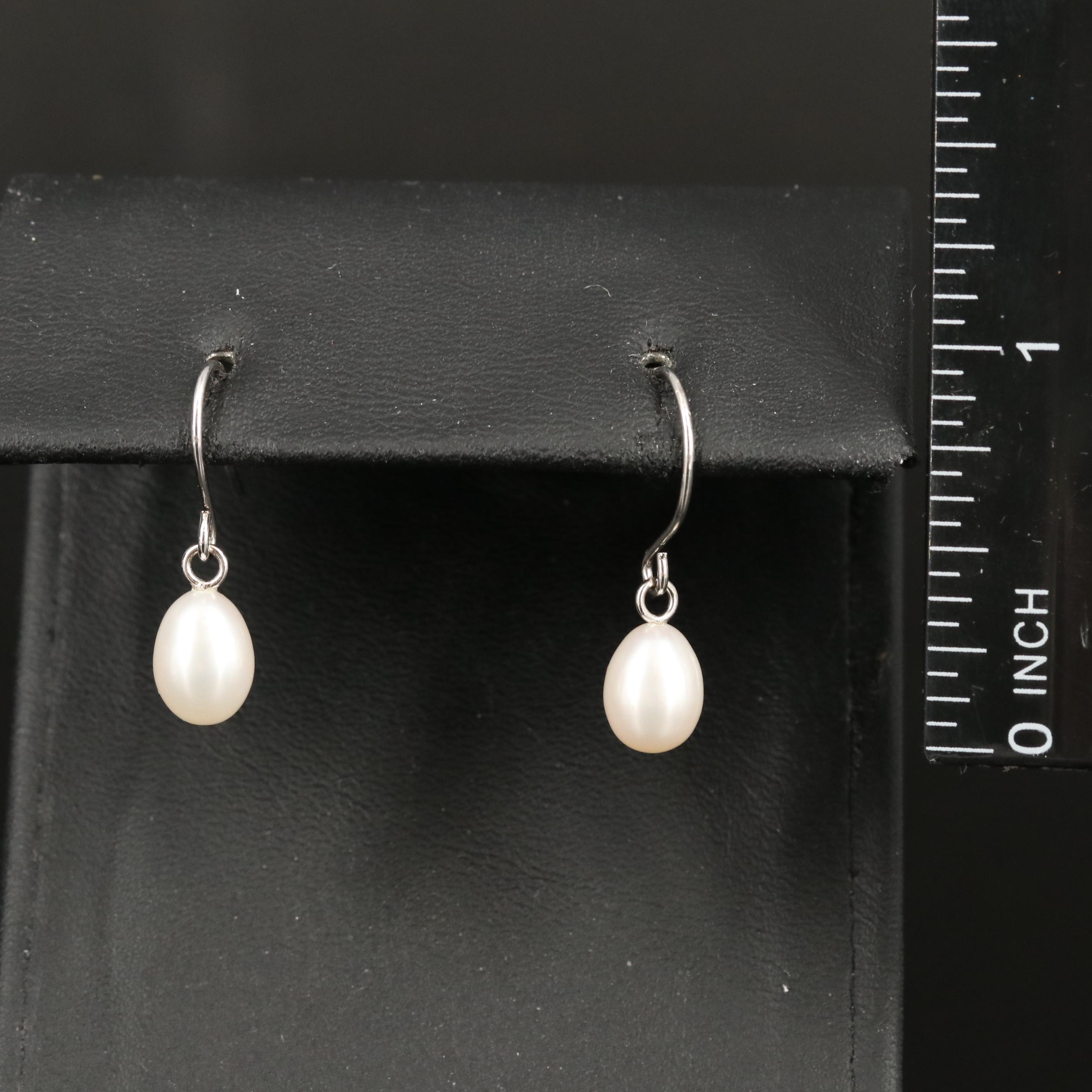 Sterling Pearl Drop Earrings